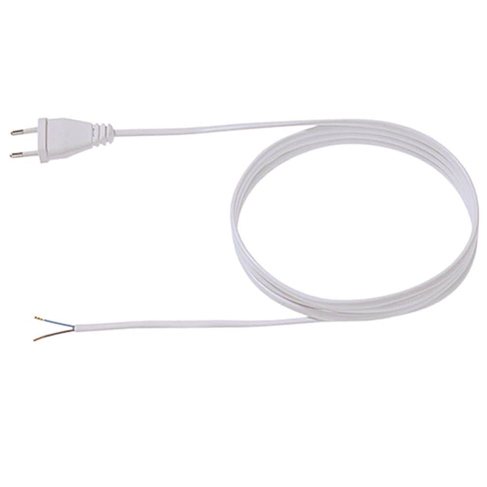 Bachmann forsyningskabel med eurostik i hvid, længde 2 m