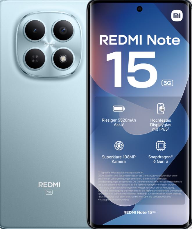 Xiaomi Redmi Note 15 5G 256GB gletsjerblå