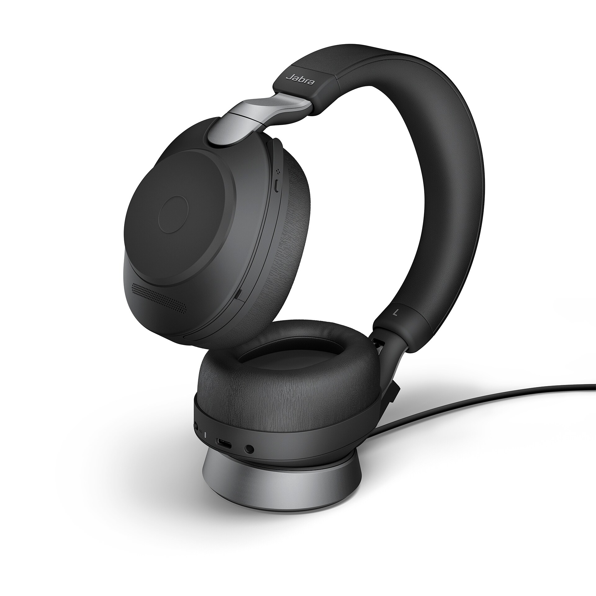 Jabra Evolve2 85 UC Stereo USB-C sort med opladningsholder