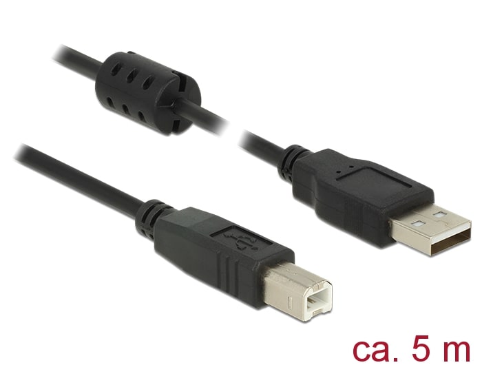 Delock-kabel USB 2.0 A han > USB 2.0 B han 5,0 m