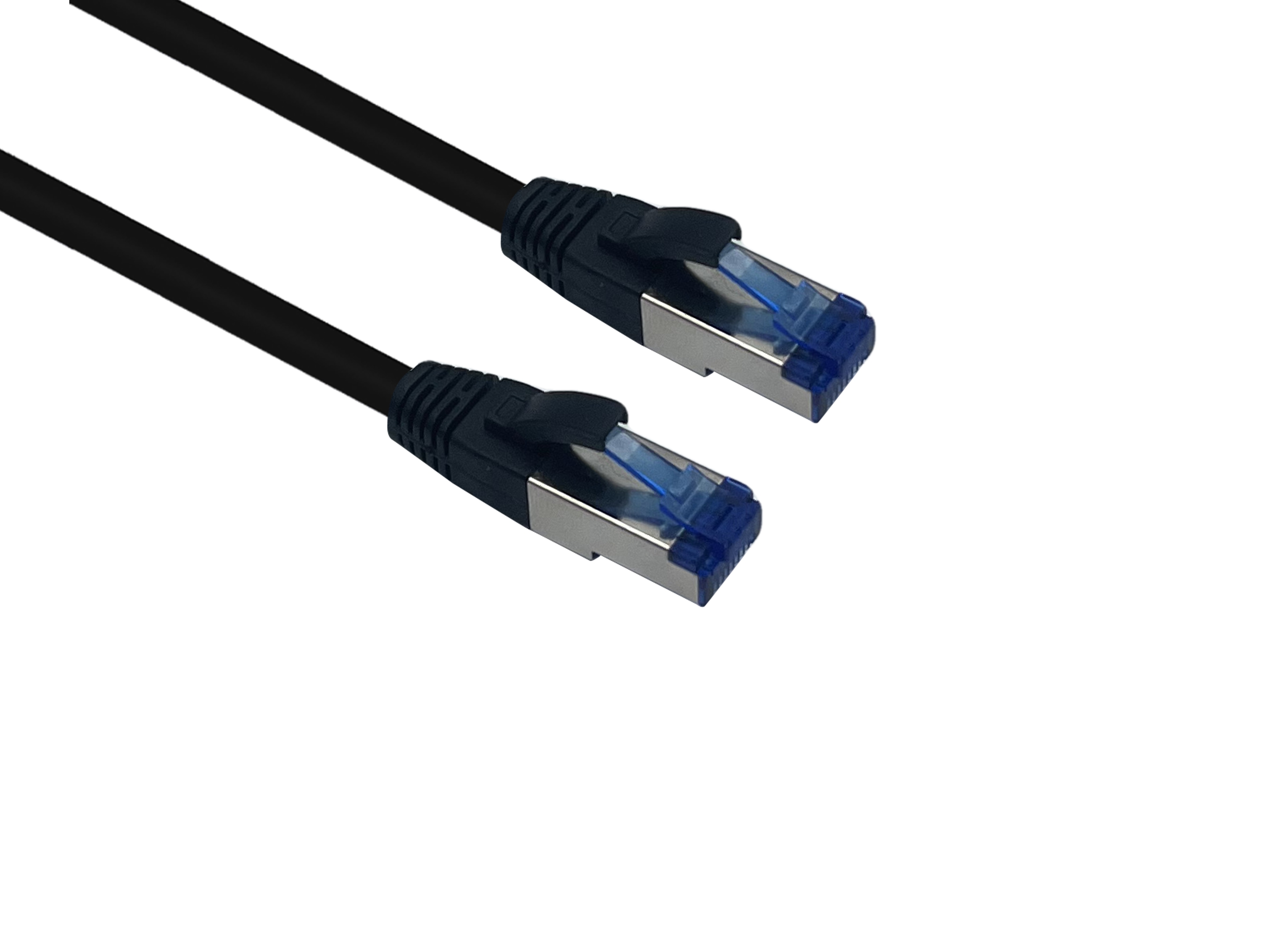 helos patchkabel Cat 6a Outdoor RJ45 sort 7,5 m AWG26/1