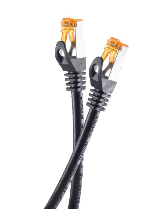 helos patchkabel Cat 6a Outdoor RJ45 sort 7,5 m AWG26/1