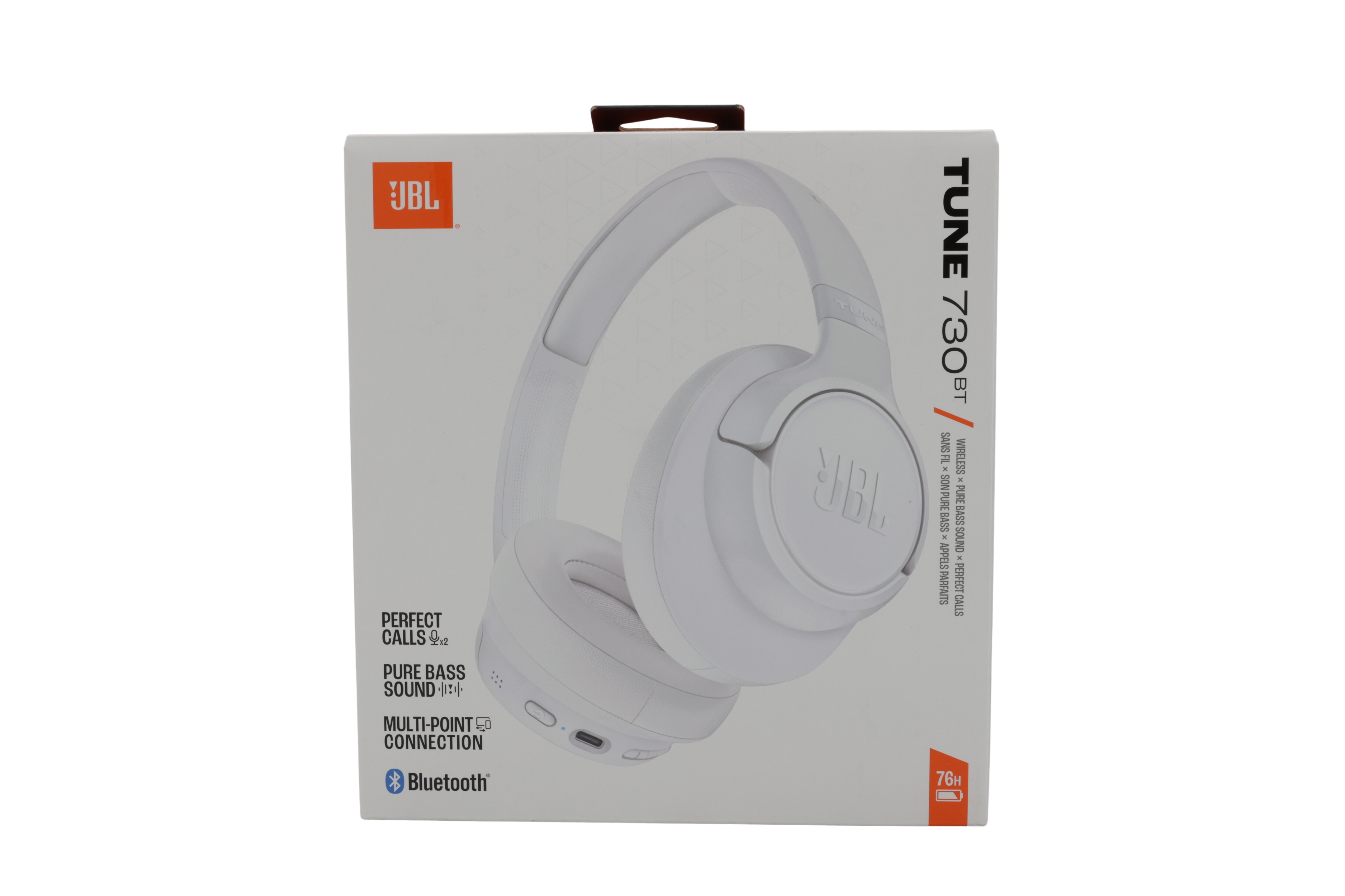 JBL JBLT730BTWHT Tune 730 BT Over-Ear-hovedtelefoner, hvid