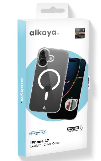 alkaya LUCID beskyttelsescover til mobiltelefoner, kompatibel med Magsafe iPhone 17, transparent