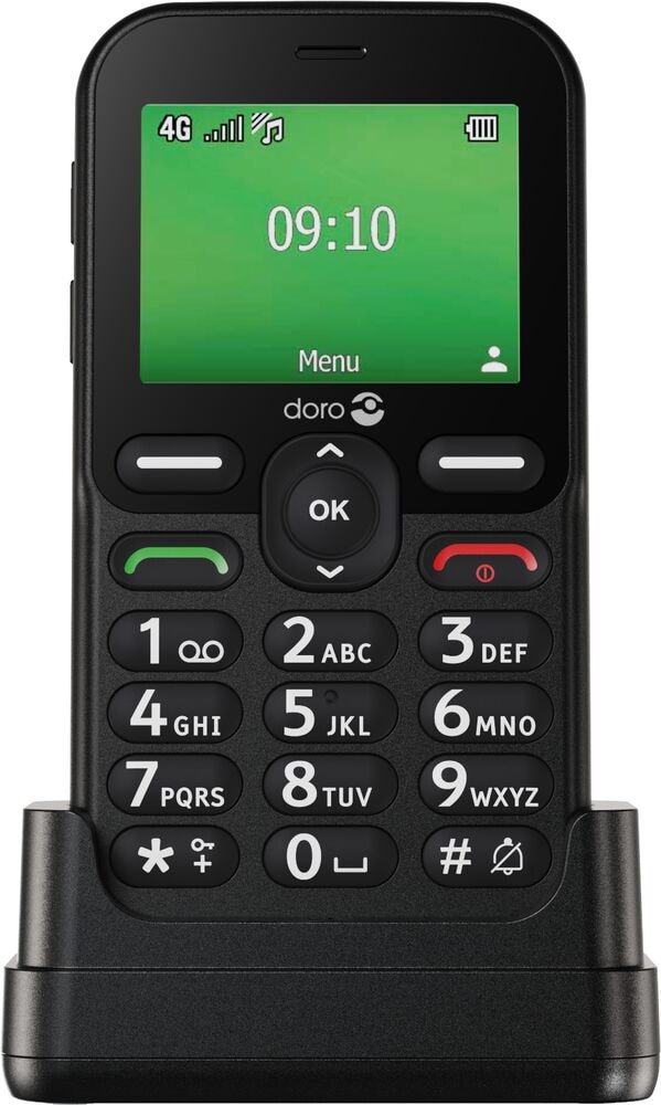 Doro Leva E10, mobiltelefon med stor knap, 4G, sort