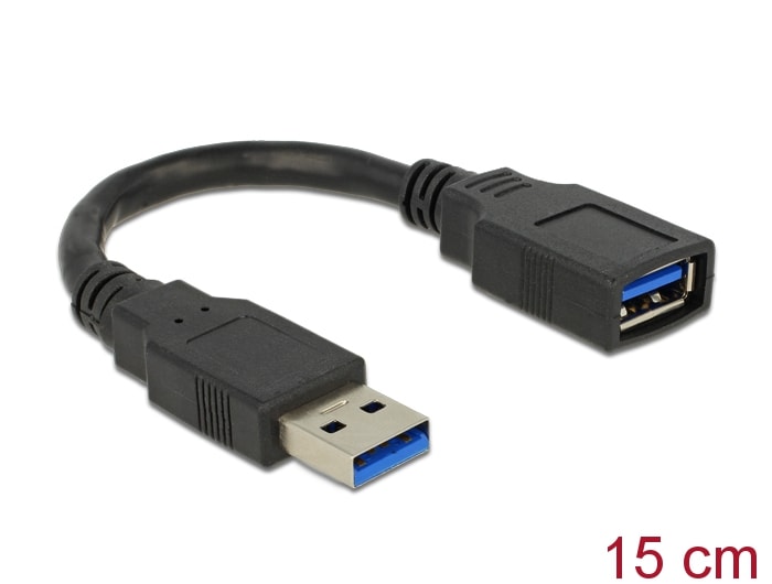 Delock-forlængerkabel USB 3.0 A-A 15 cm han/hun
