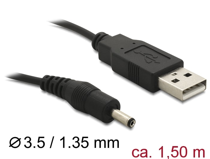 Delock-kabel USB Power > DC 3,5 x 1,35 mm stik 1,5 m