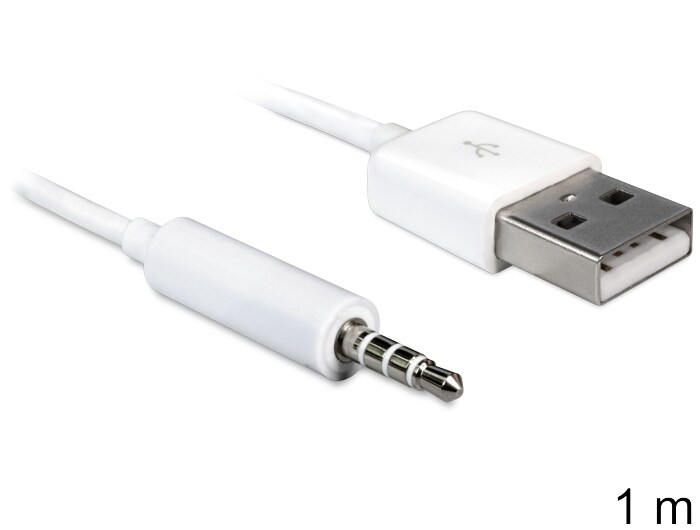 Delock-kabel USB-A han til 3,5 mm 4-polet han til iPod Shuffle, 1 m