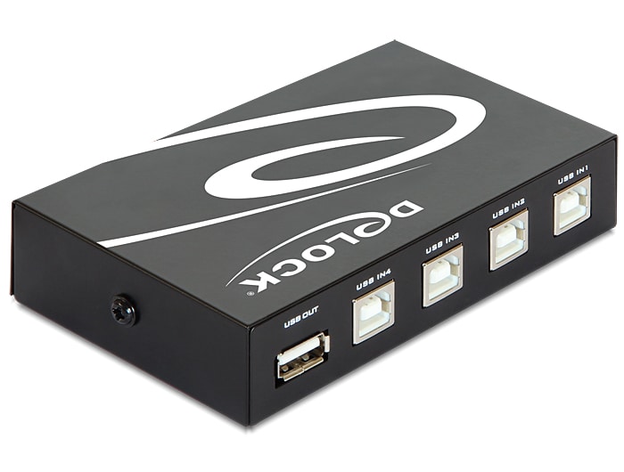 Delock manuel USB-switch 4-port / USB-switch til fire computere