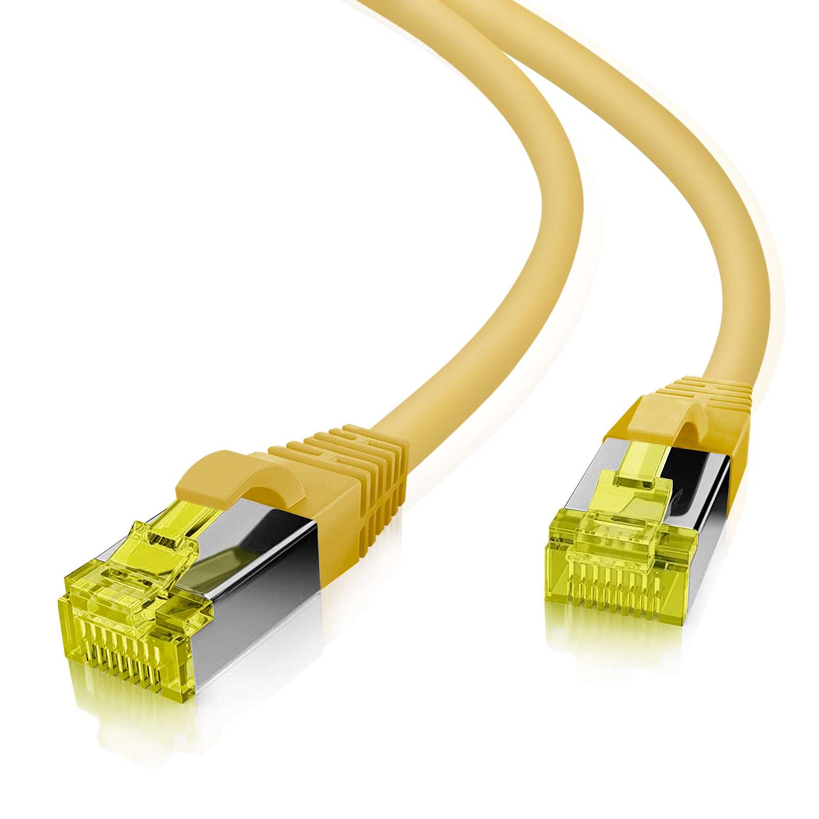 helos patchkabel Cat 6a S/FTP RJ45 gul 1,5m AWG26/7 LSZH GHMT