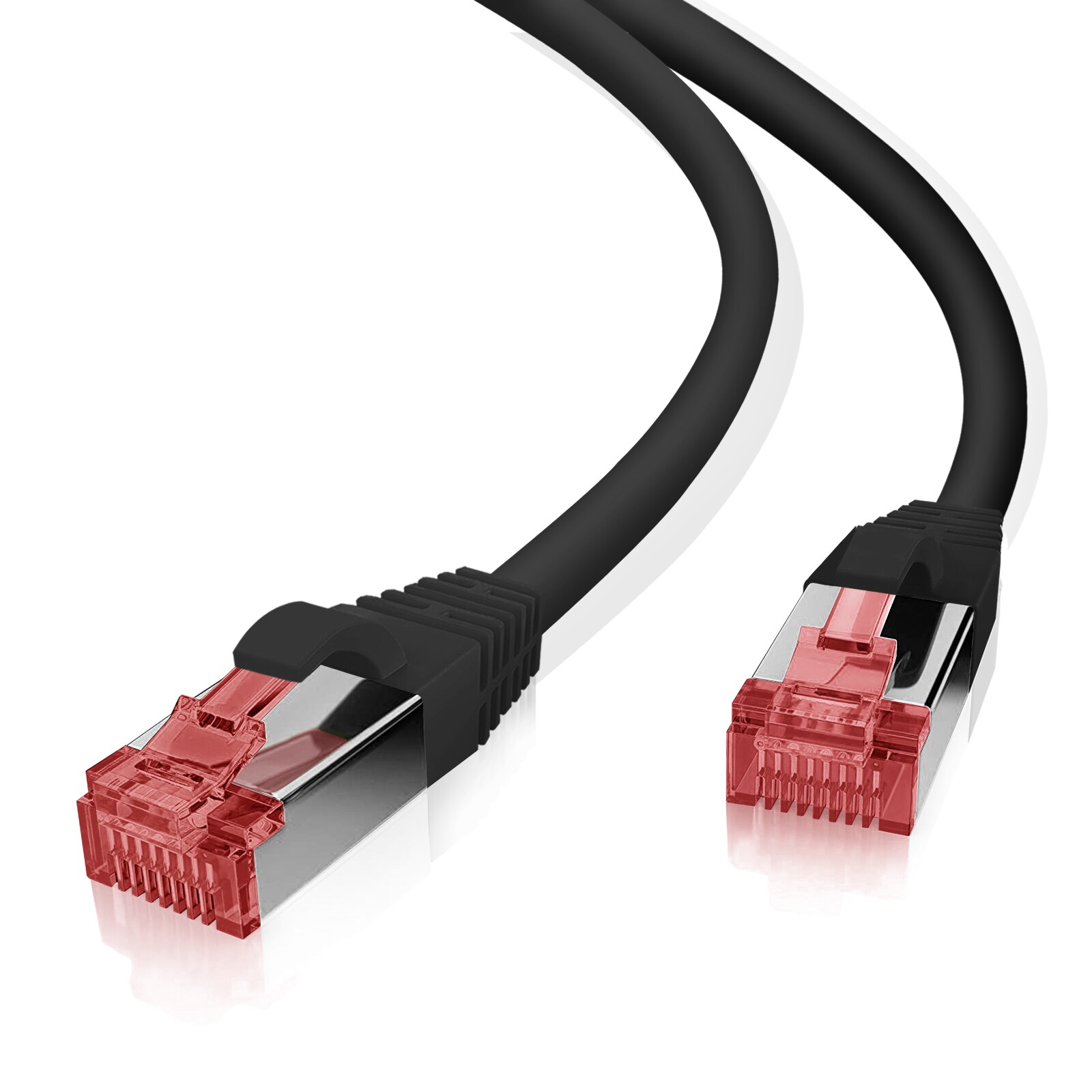 helos patchkabel Cat 6 S/FTP RJ45 sort 0,5 m AWG27/7 LSZH GHMT