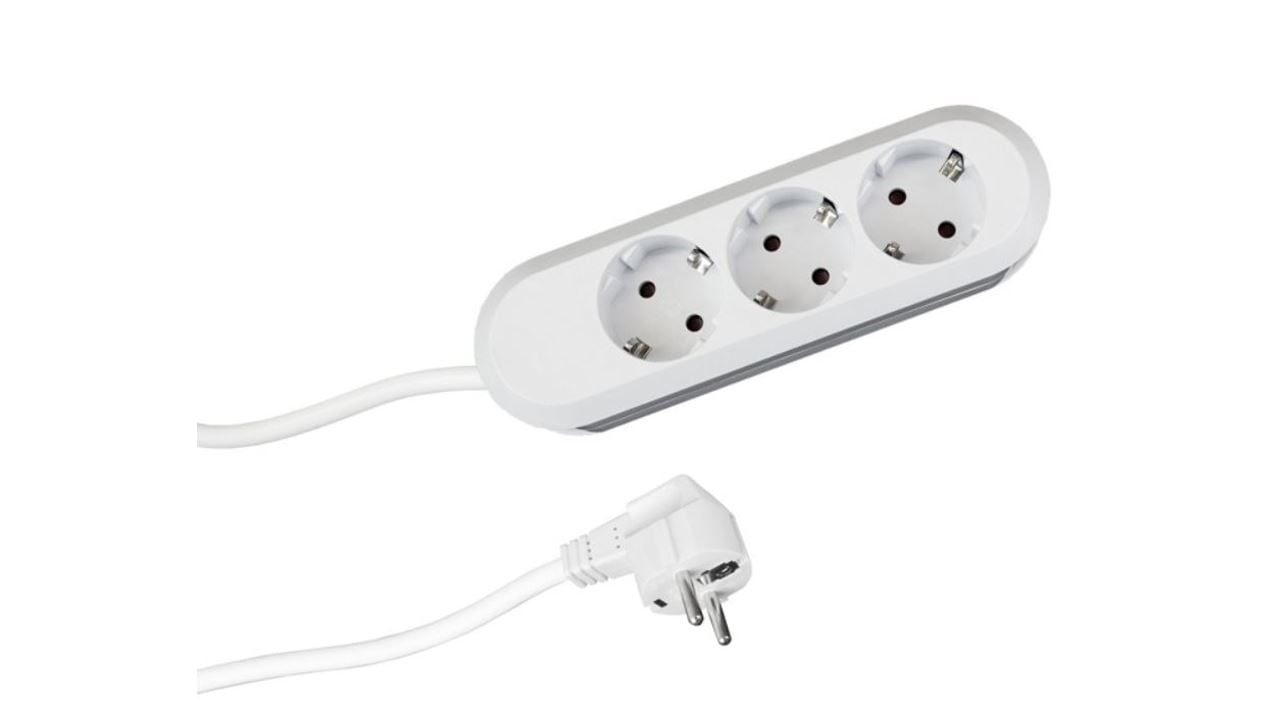 Bachmann stikkontakt SMART 3-vejs, hvid 3,0 m, uden afbryder