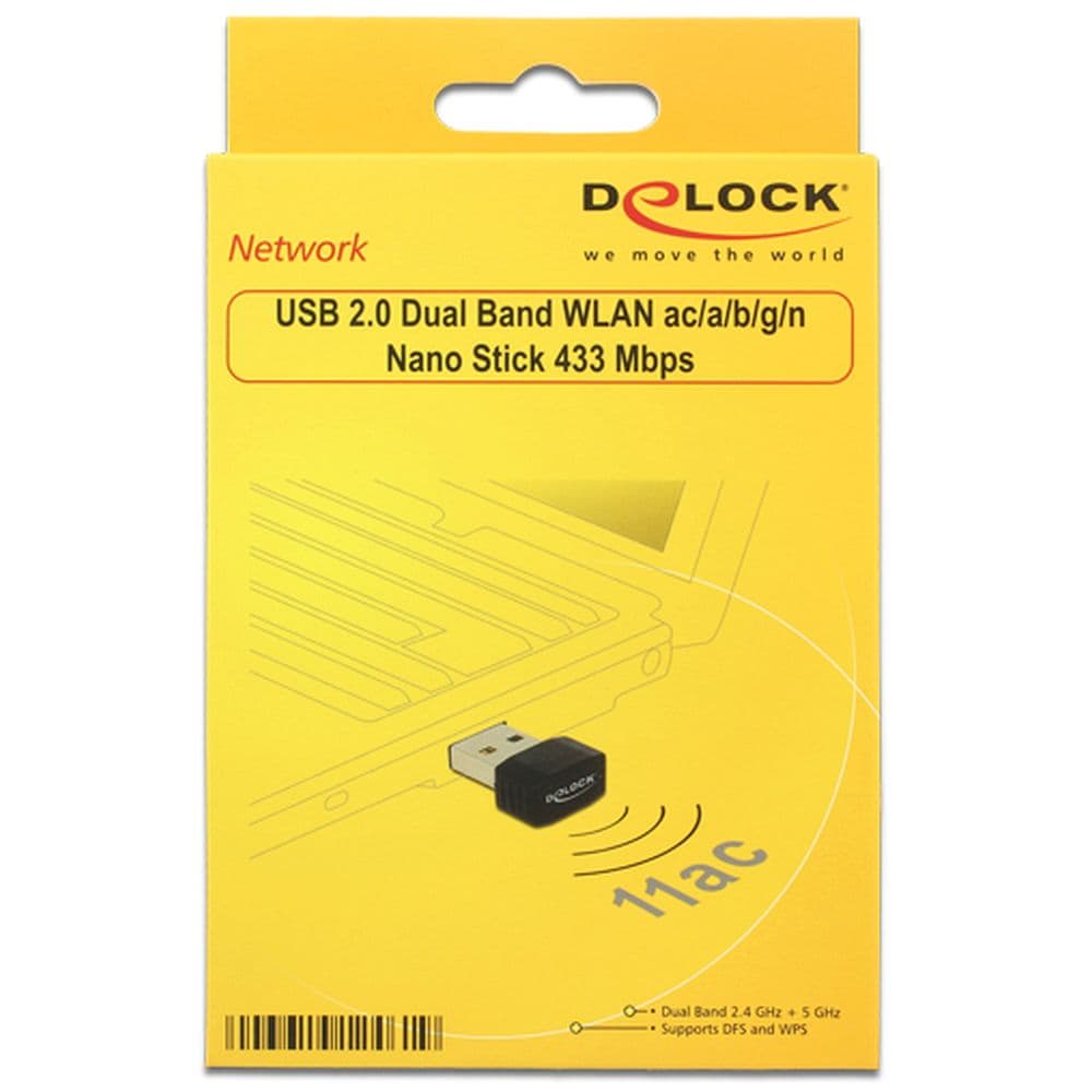 Delock WLAN USB 2.0 Stick Nano Dualband 2,4/5 GHz WLAN AC 433