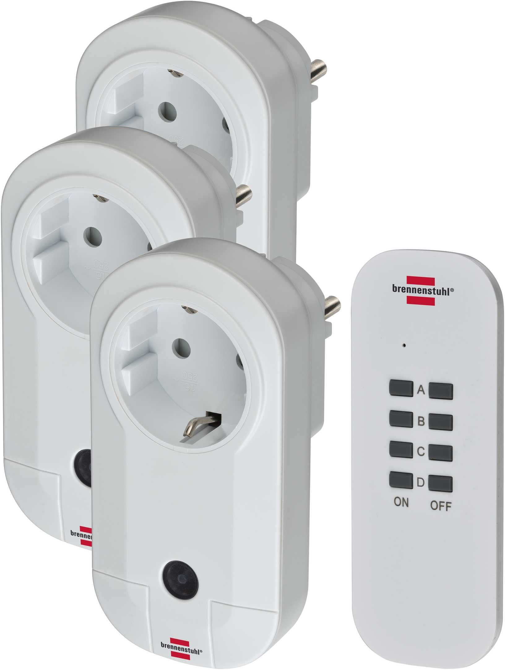 Brennenstuhl Comfort-Line 3-vejs radiostyringssæt RC CE1 3001, IP20, hvid