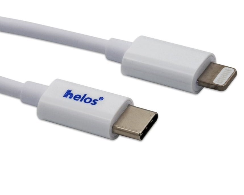 helos USB-C til Lightning-kabel, MFI-certificeret, 1,0 m, hvid