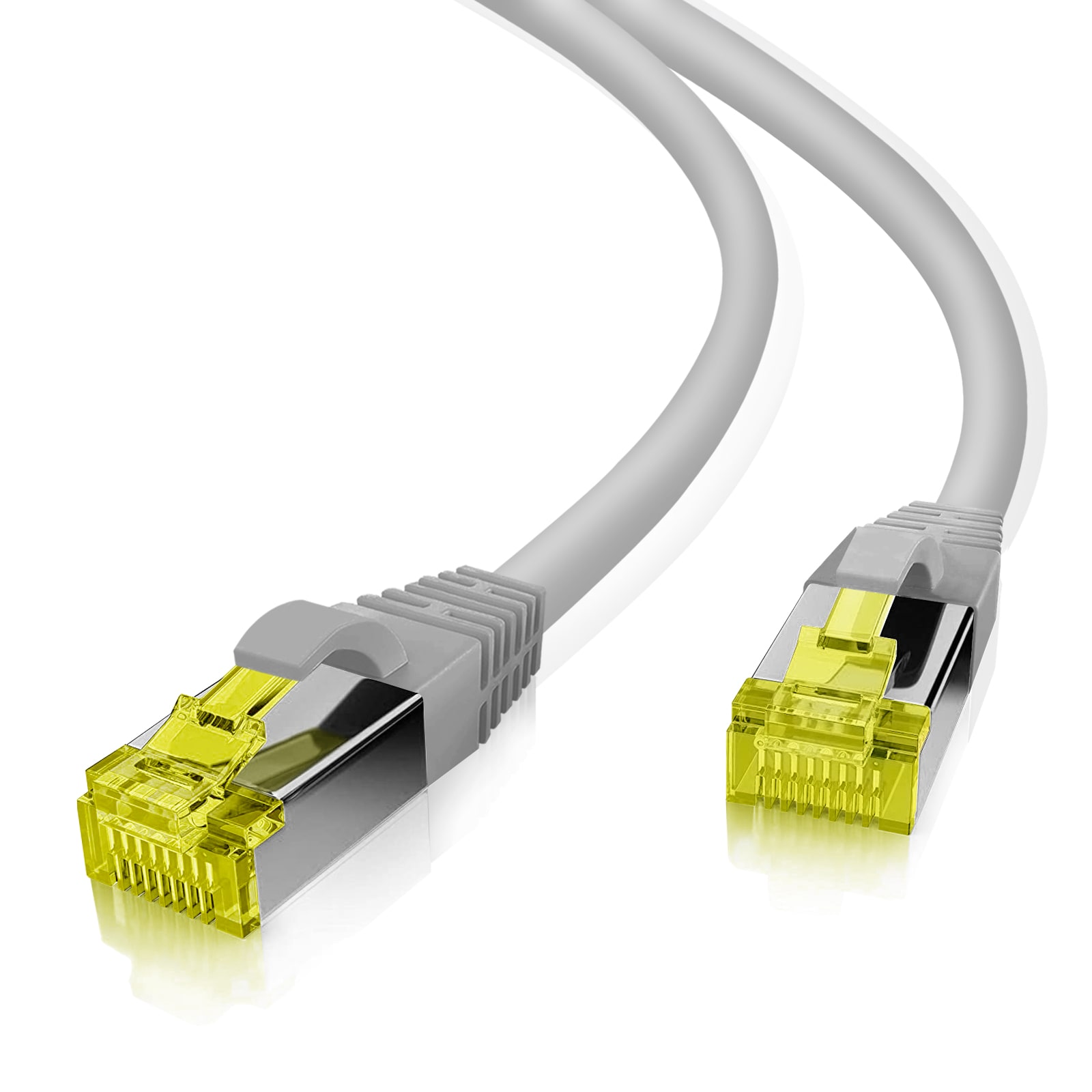 helos patchkabel Cat 6a Superflex S/FTP RJ45 grå 2m AWG27/7 GHMT