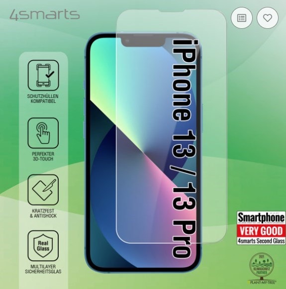 4smarts Second Glass 2.5D til Apple iPhone 17e/16e/14/13/13 Pro