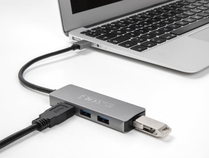 Delock 4-port USB 3.2 Gen 1-hub med USB Type A-stik 4x Type A-stik på siden