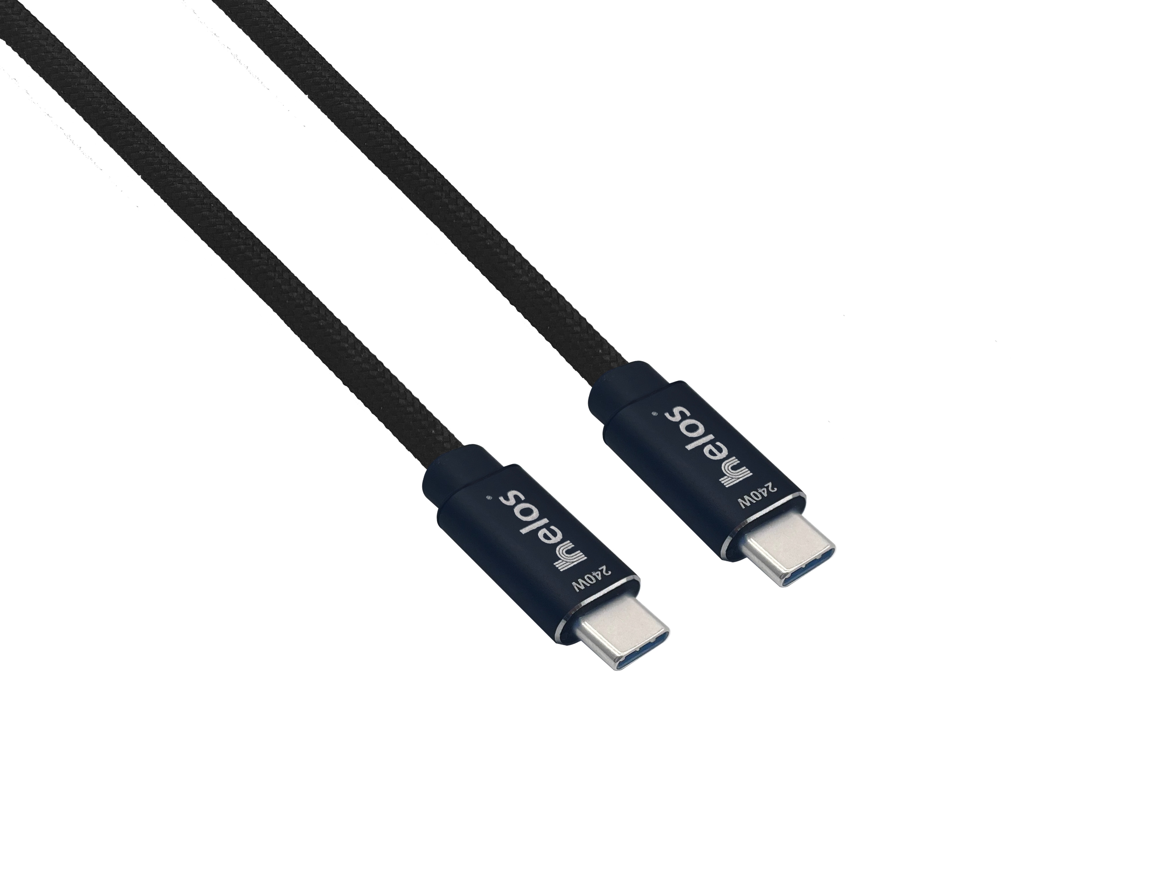 helos USB C-kabel 240W hurtigopladningskabel USB C til USB C, nylonflettet 1,0 m