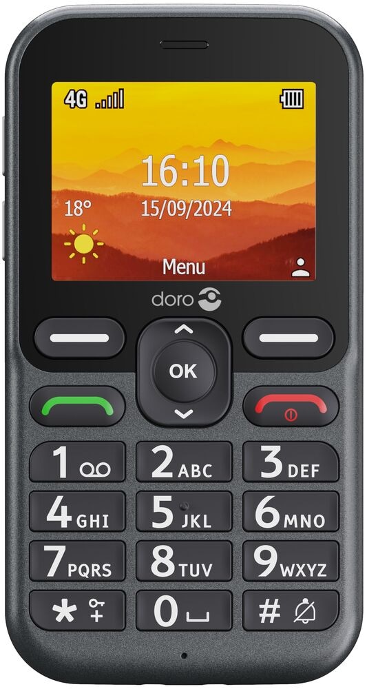 Doro Leva L10 4G, mobiltelefon med stor knap, grafit