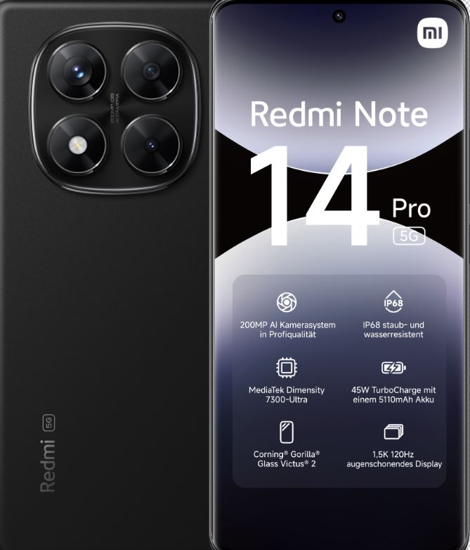 Xiaomi Redmi Note 14 Pro 5G 256GB sort