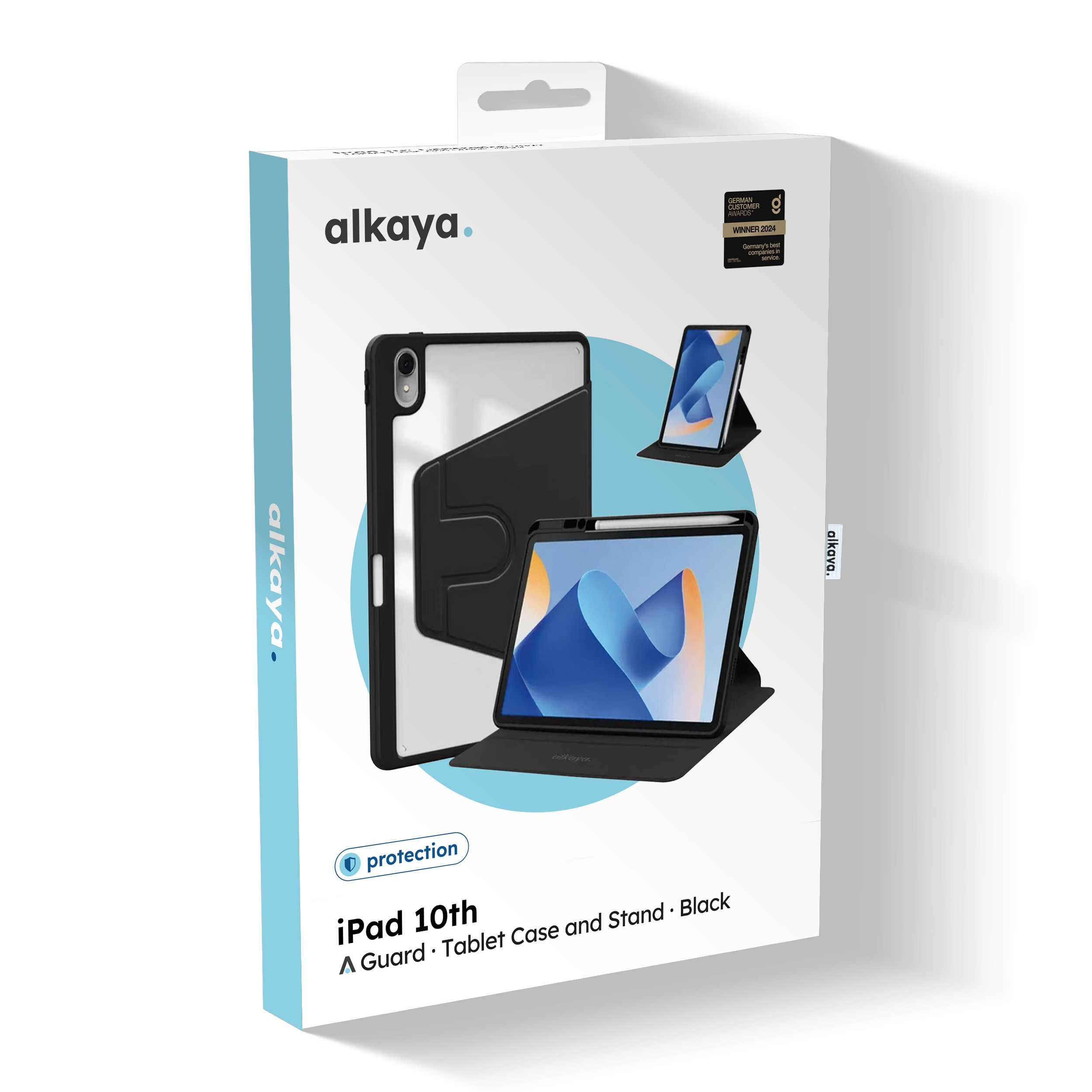alkaya Lucid 360 iPad-etui til iPad 10. generation, sort