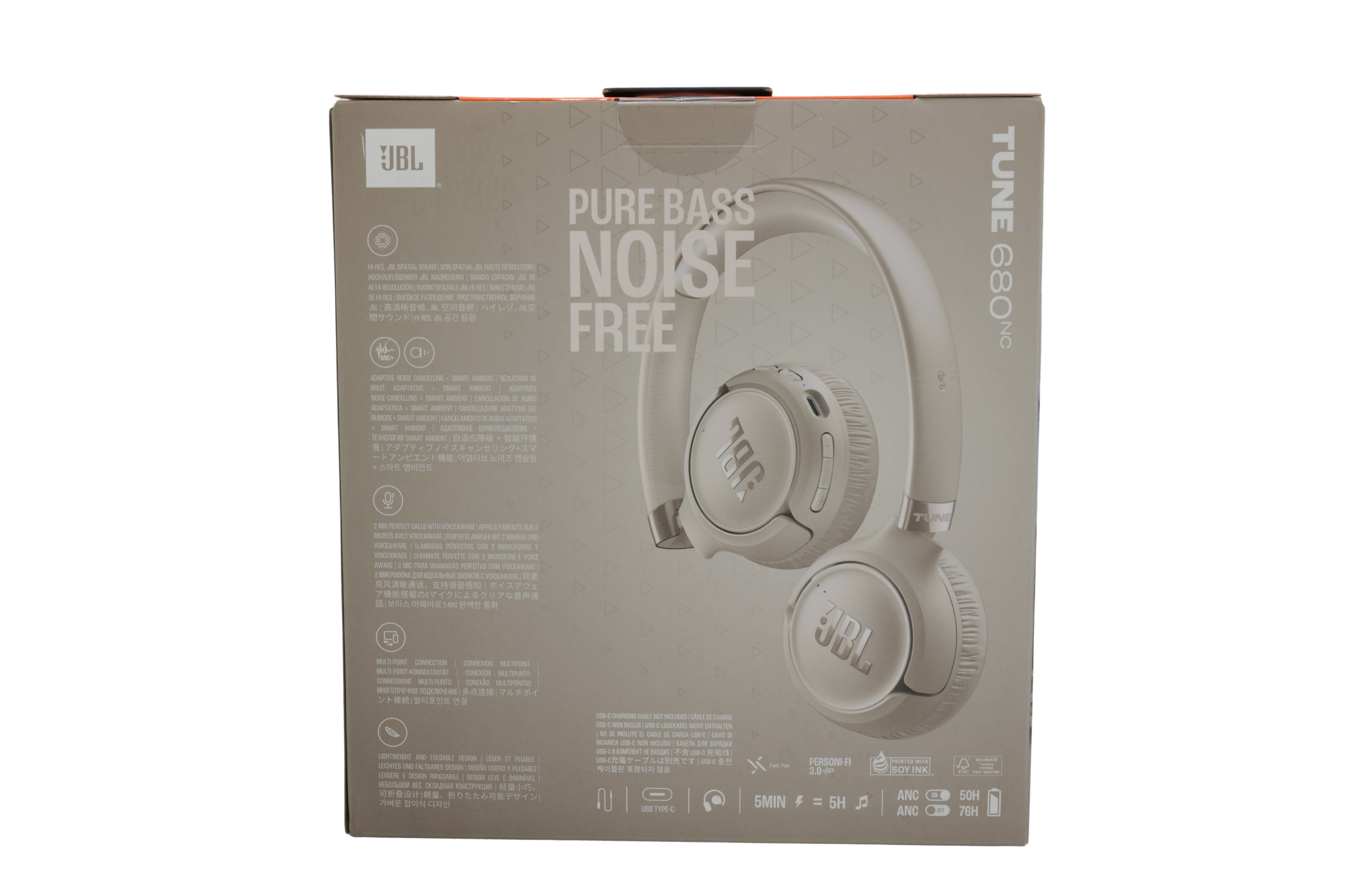 JBL JBLT680NCBEG On-Ear-hovedtelefoner, mokka