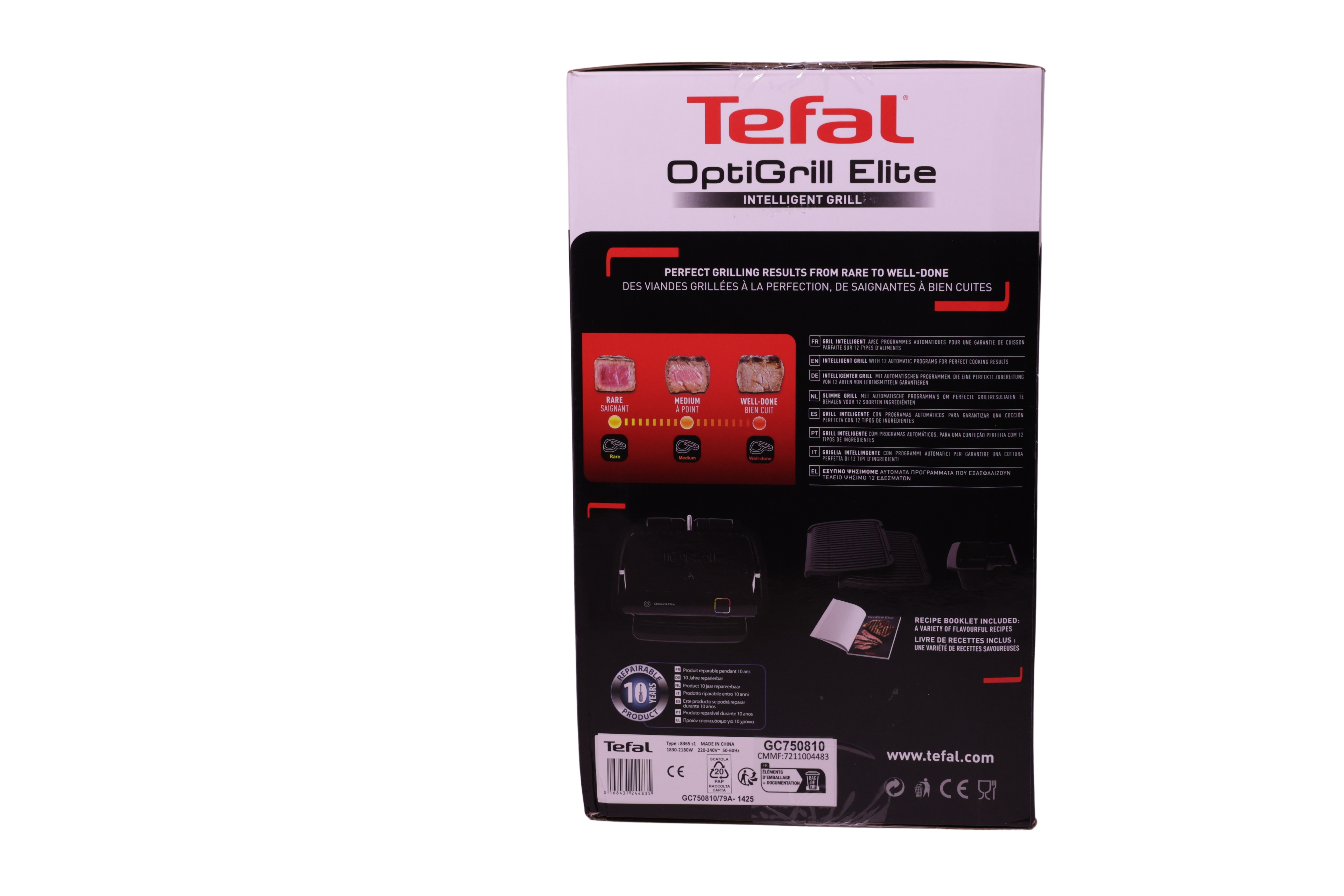 Tefal GC7508 OptiGrill Elite kontaktgrill, sort