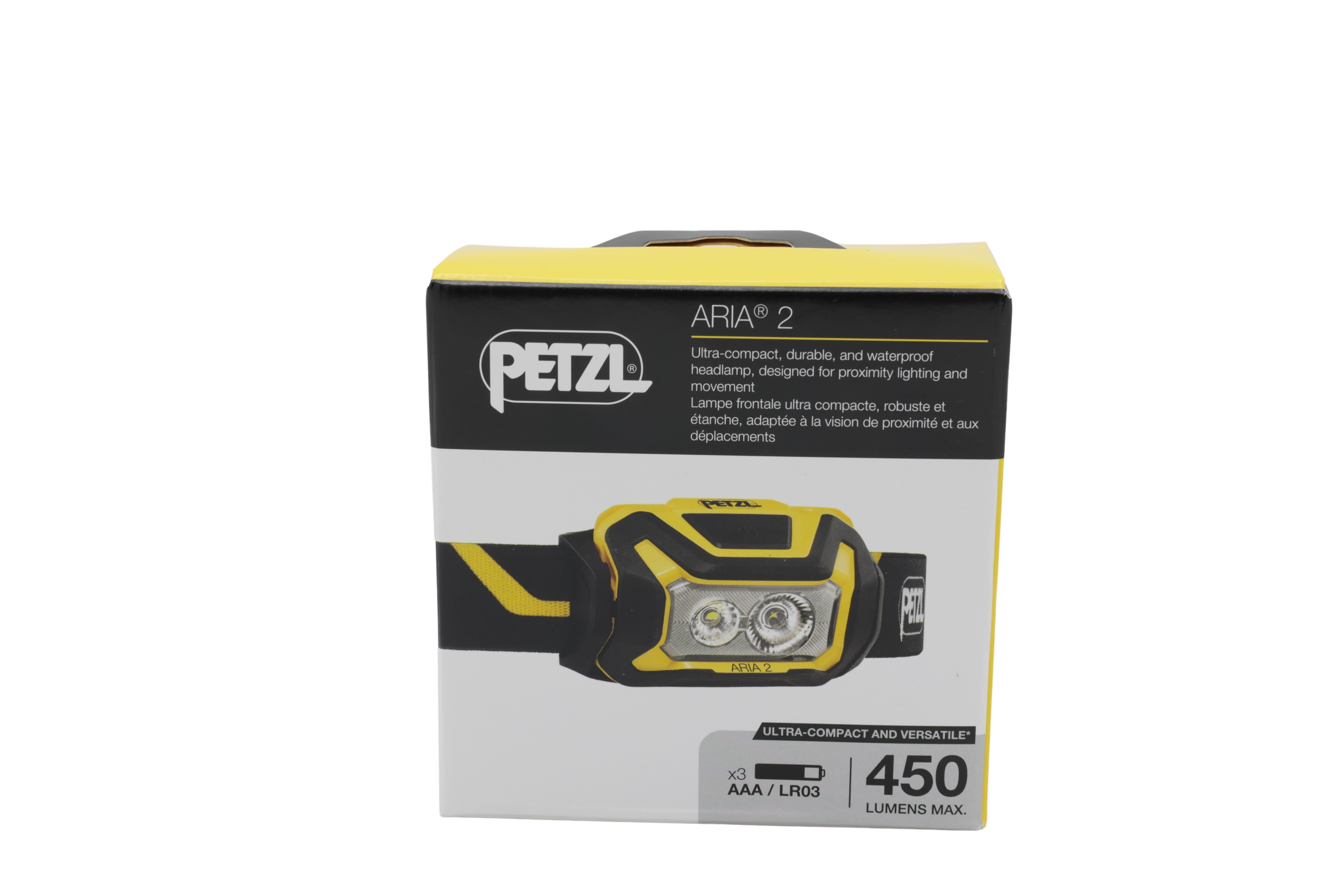 Petzl E070AB00 Pandelampe ARIA 2 sort/gul