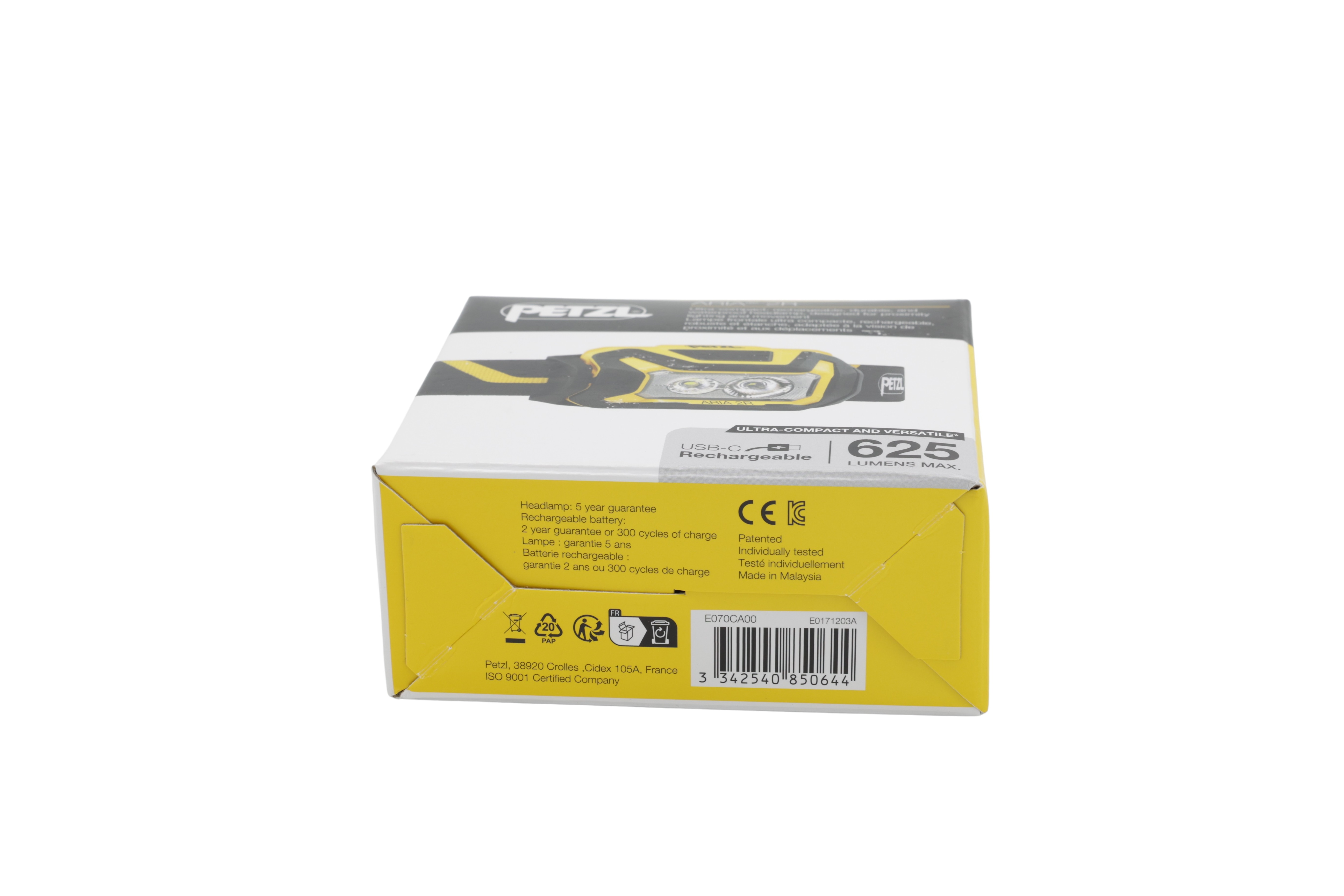 Petzl E070CA00 Forlygte ARIA 2R sort/gul