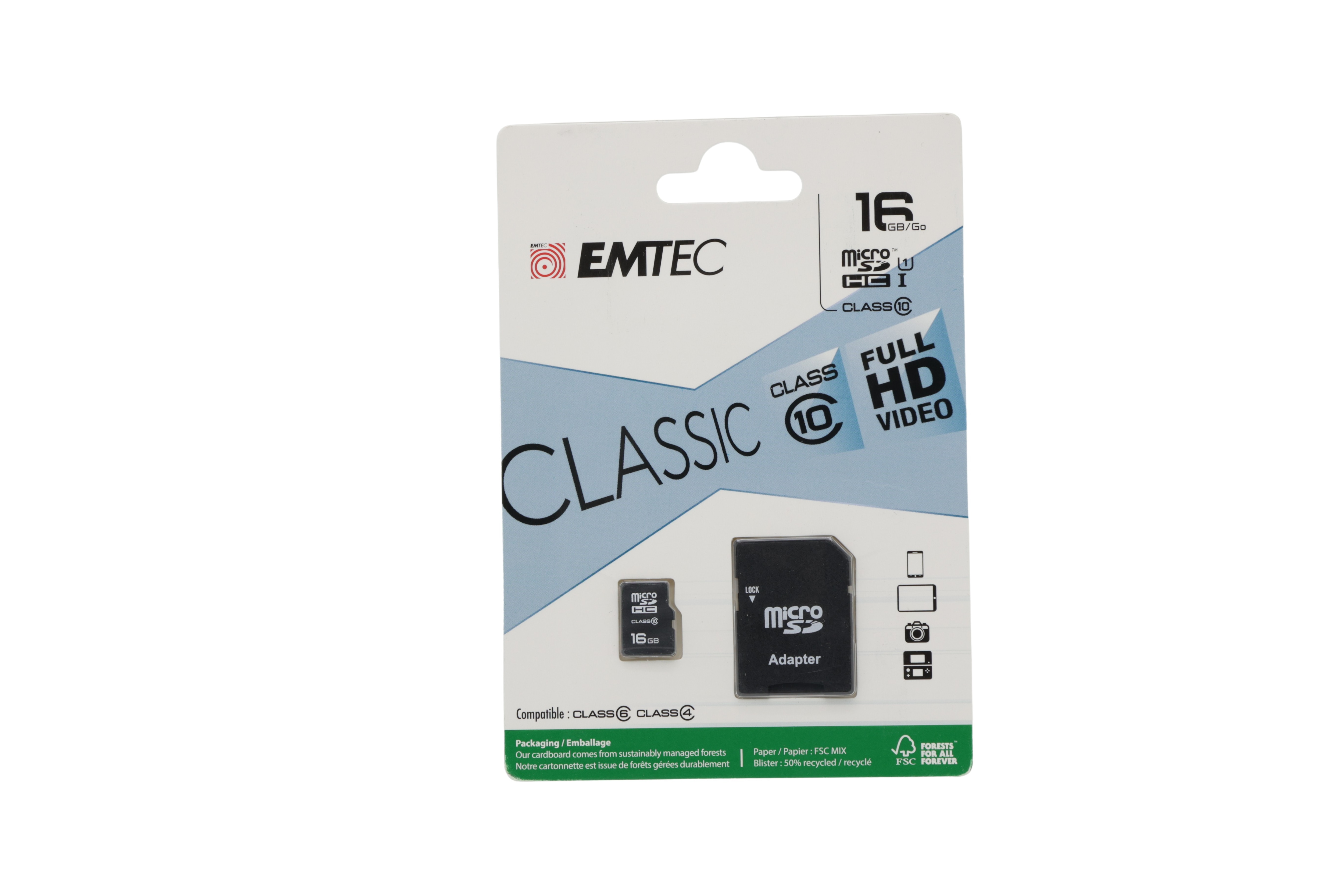 Emtec mSD 16GB Class10 Classic