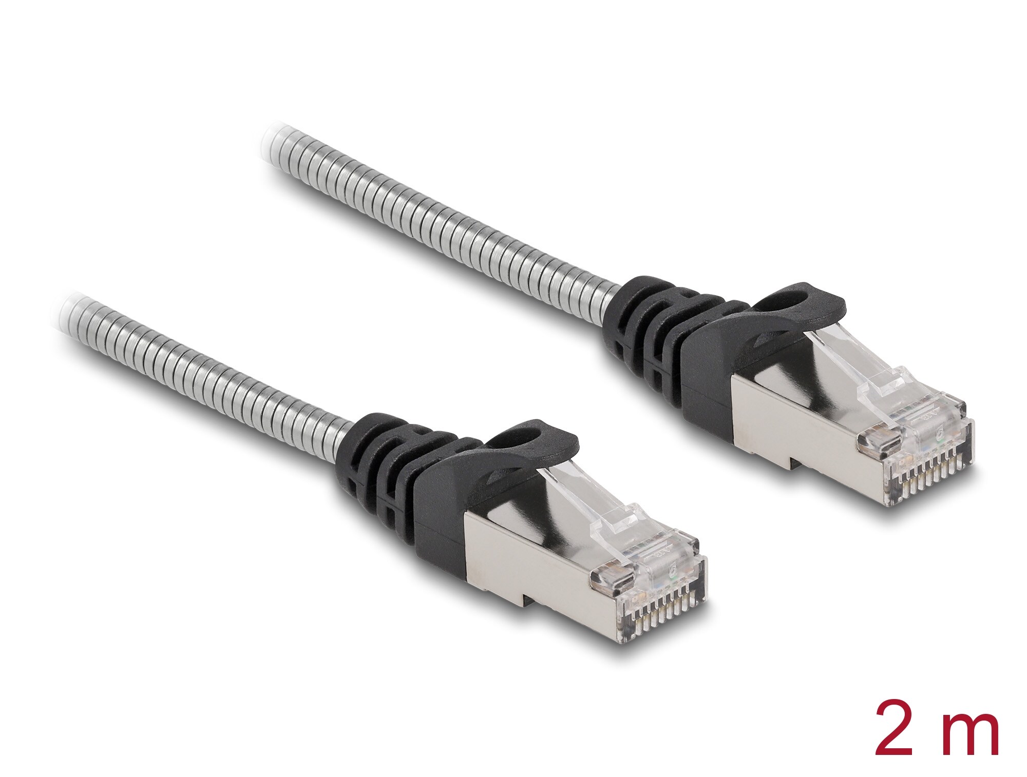 Delock RJ45-kabel Cat.6A U/FTP med metalkappe 2 m