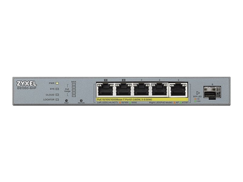 Zyxel GS1350-6HP 6-ports administreret CCTV PoE-switch