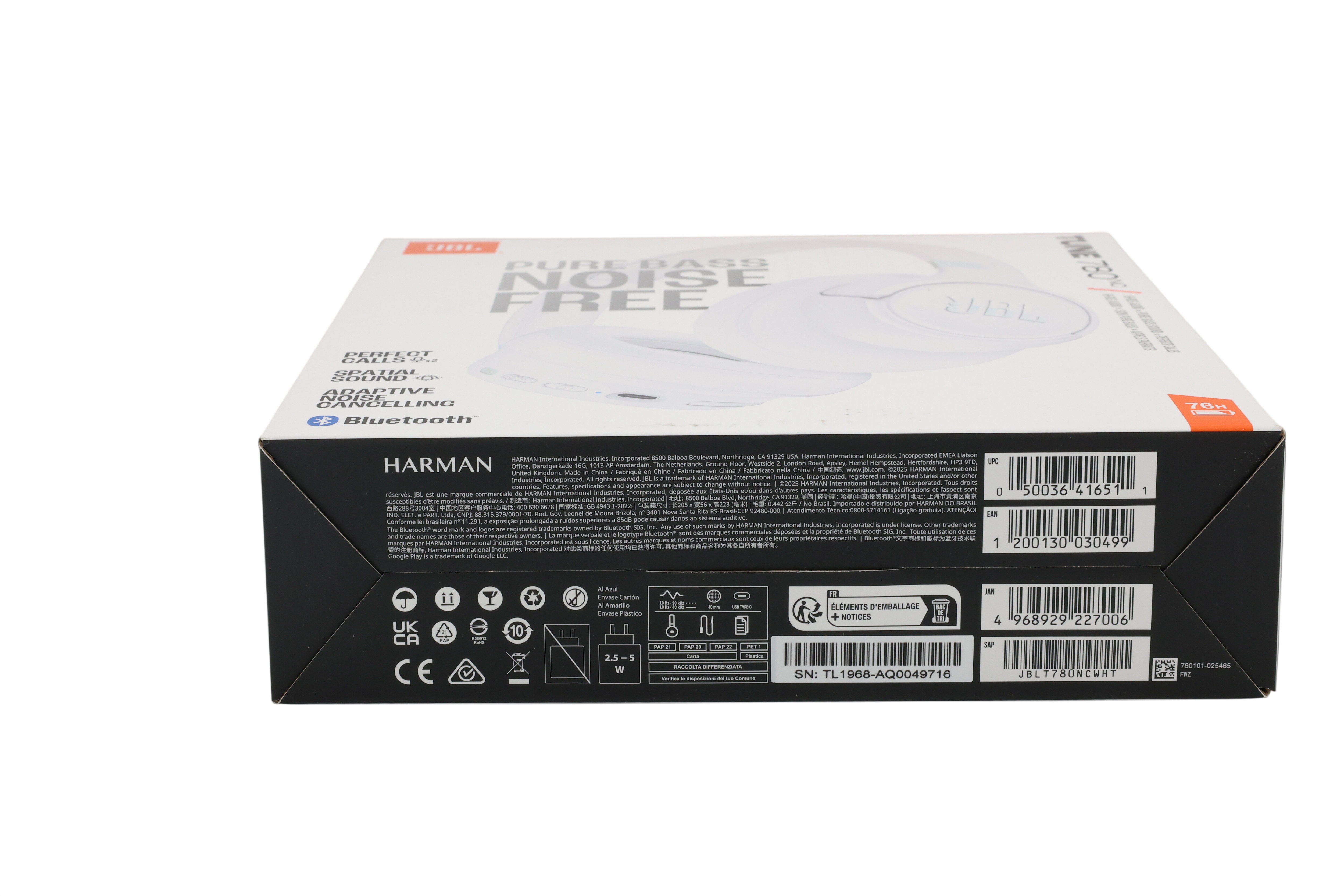 JBL JBLT780NCWHT TUNE 780 NC – Hvid