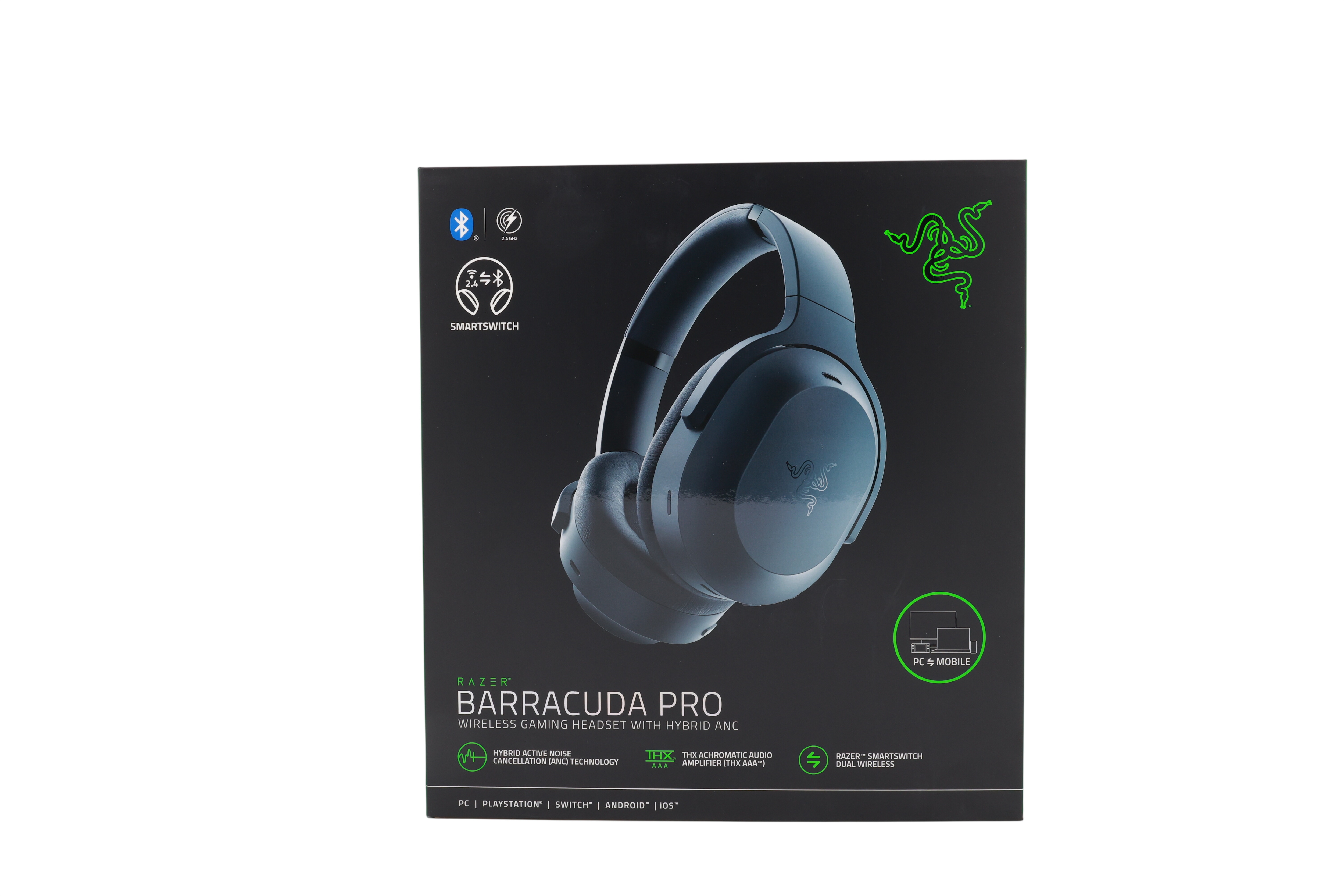 RAZER Barracuda Pro gaming-headset (trådløst, hybrid-ANC, 50 mm-højttalerenheder)