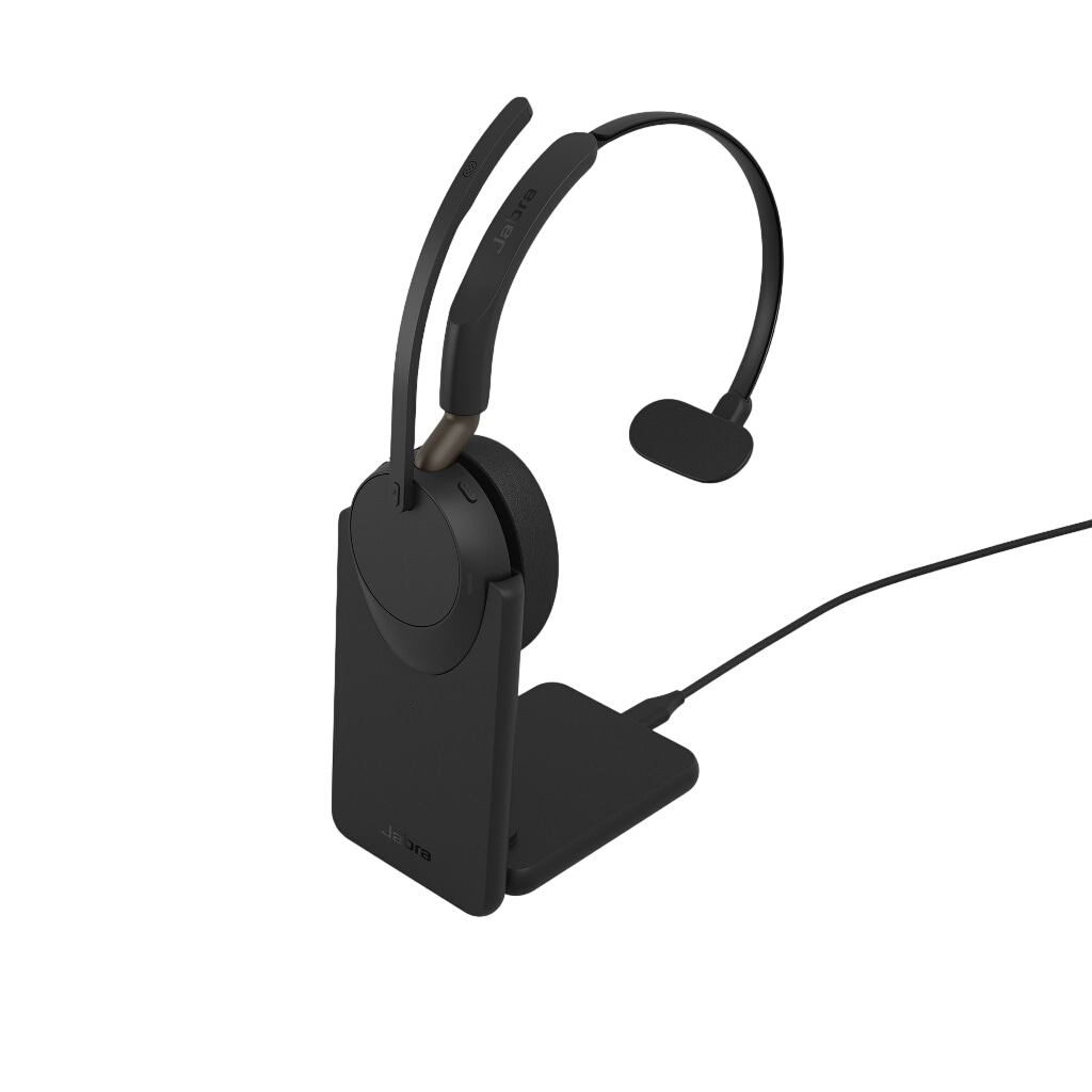 Jabra Evolve3 65 UC Mono, sort, med Link 390c og ladestation