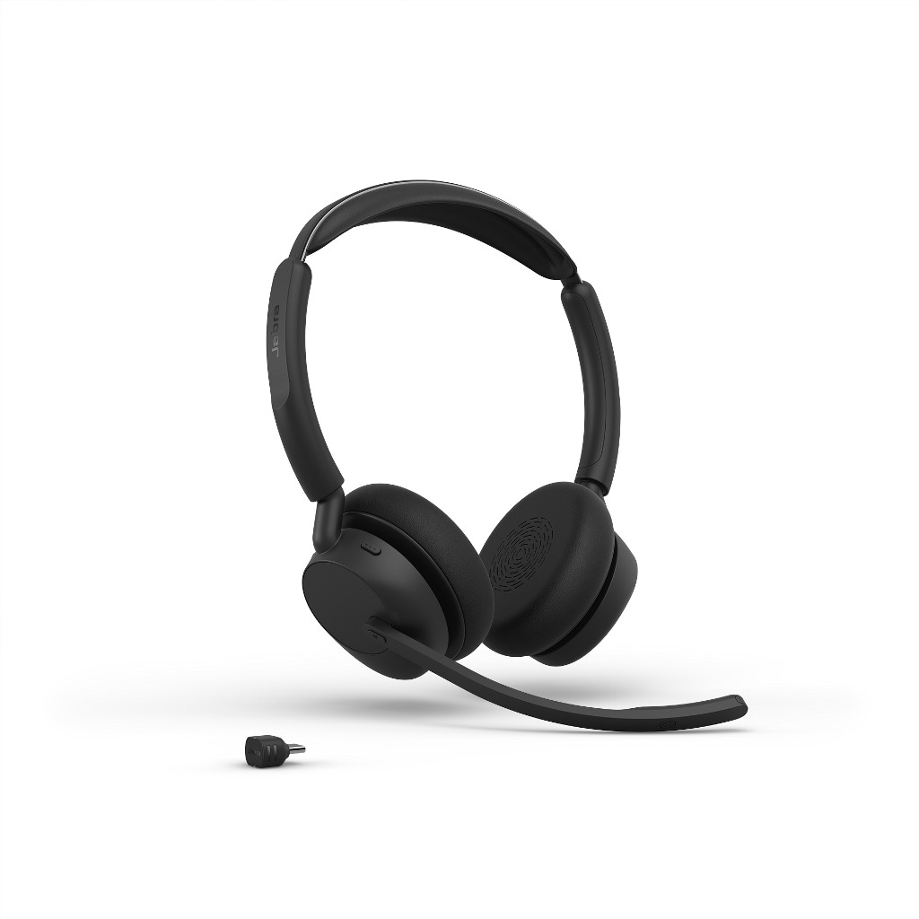 Jabra Evolve3 45 UC Stereo, sort, med Link 390c
