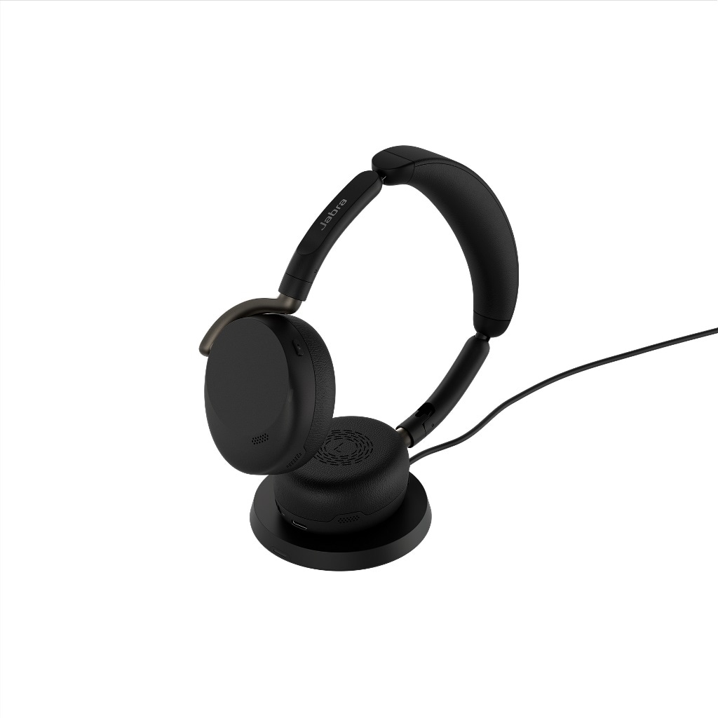 Jabra Evolve3 65 Flex UC, sort, med Link 390c og trådløs opladningsplade