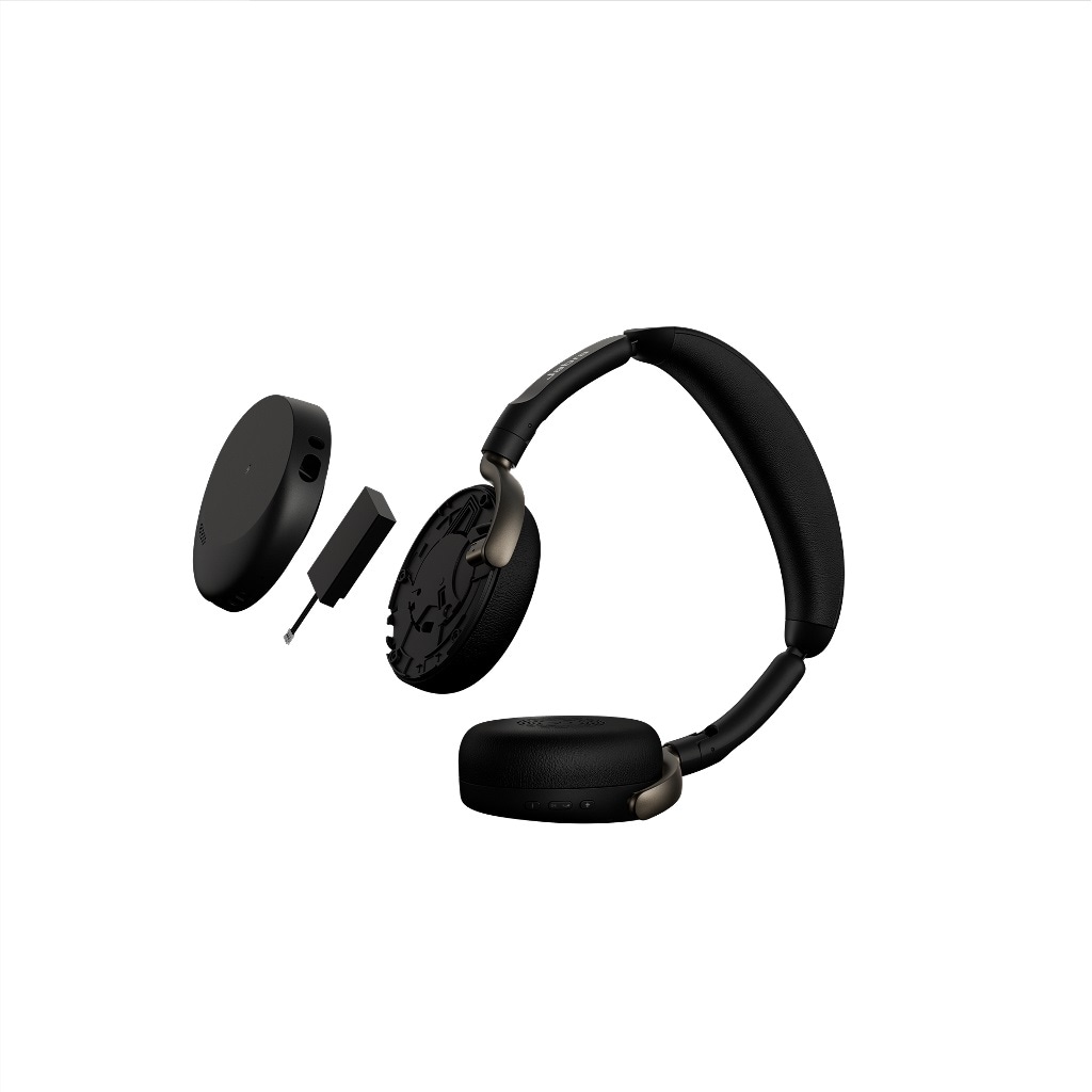 Jabra Evolve3 65 Flex UC, sort, med Link 390a og trådløs opladningsplade