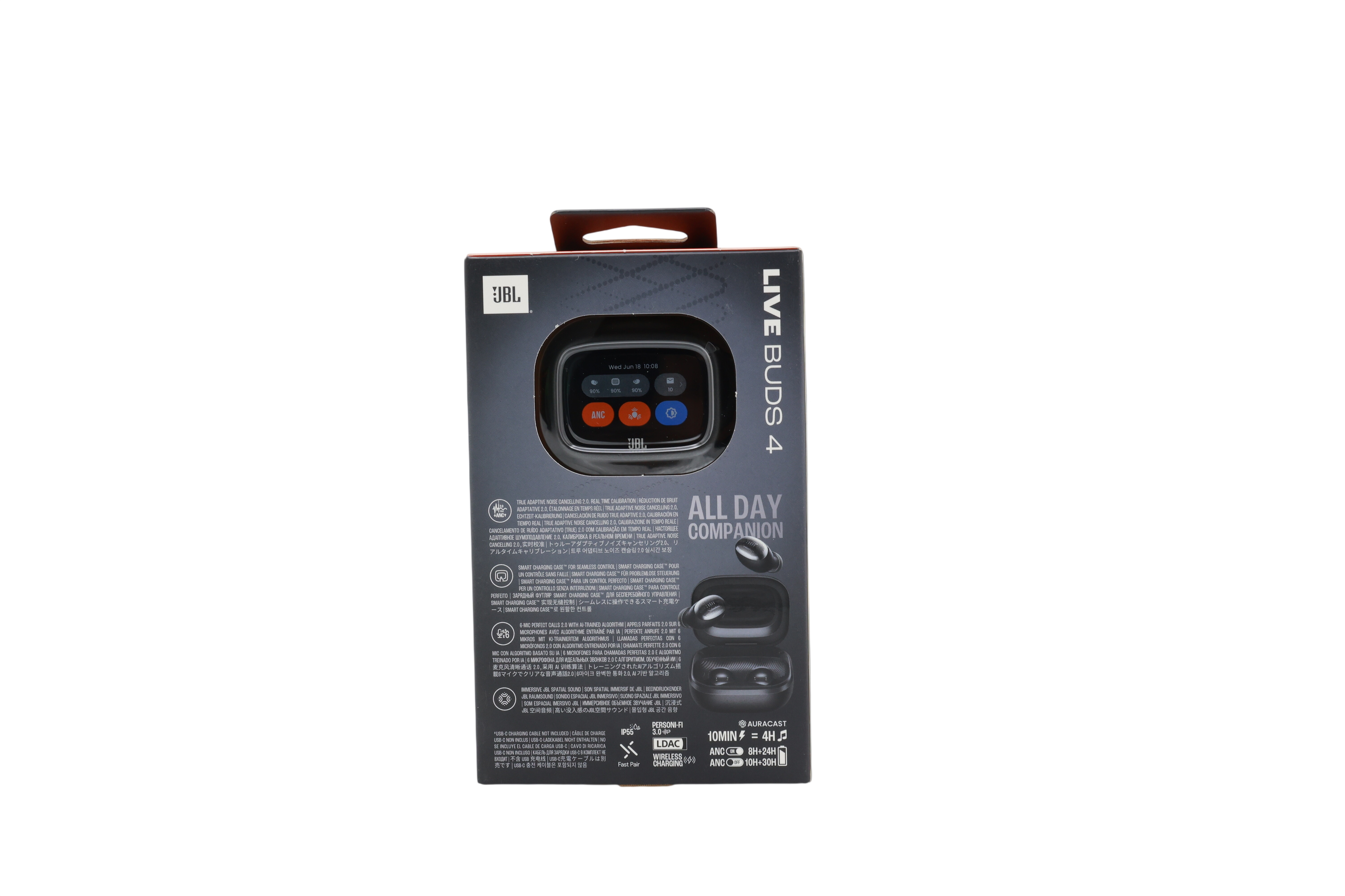 JBL Live Buds 4, trådløse in-ear-hovedtelefoner med Bluetooth, sort