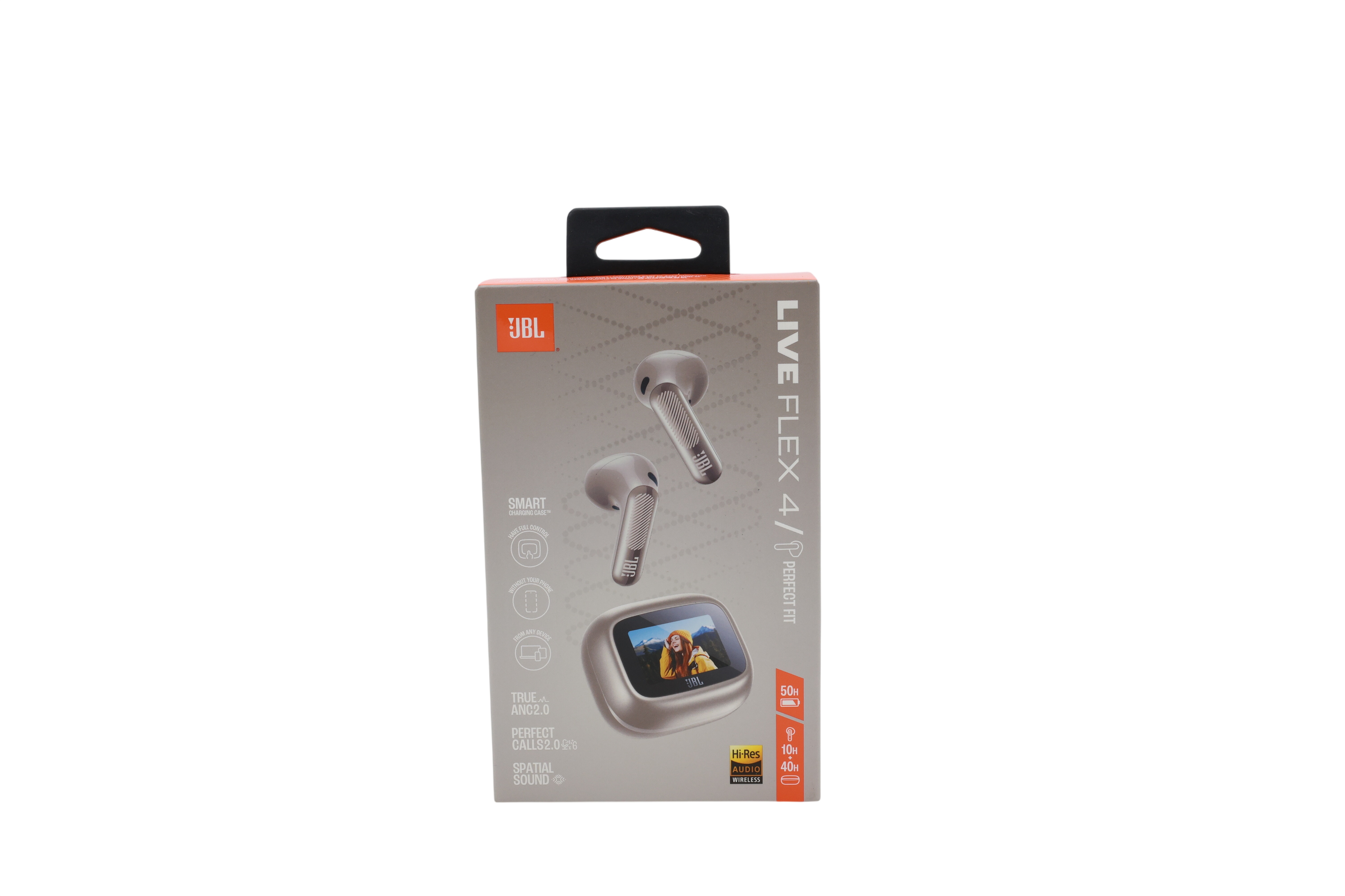 JBL Live Flex 4, trådløse in-ear-hovedtelefoner med Bluetooth, sandfarvet