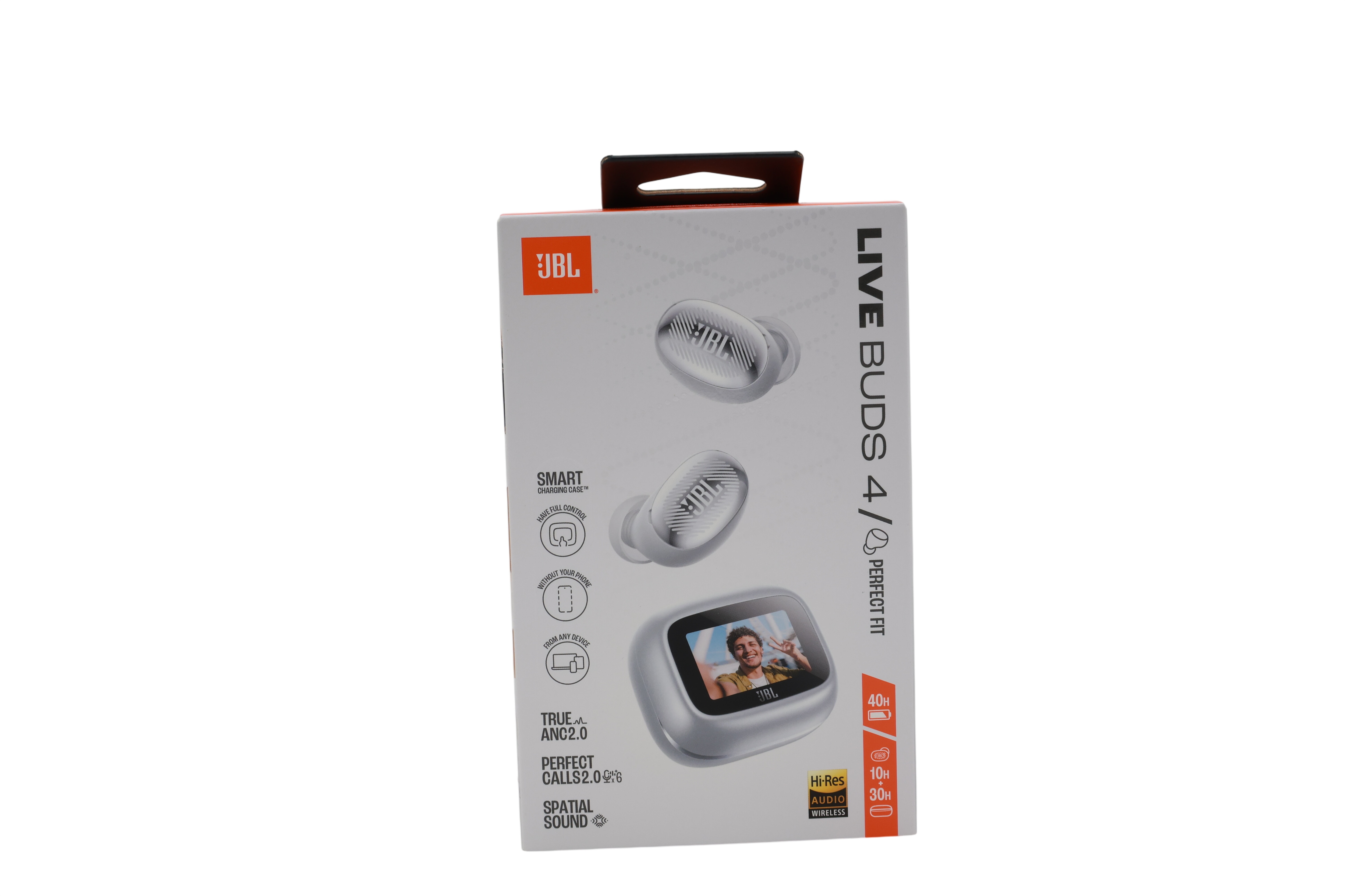 JBL Live Buds 4, trådløse in-ear-hovedtelefoner med Bluetooth, sølv