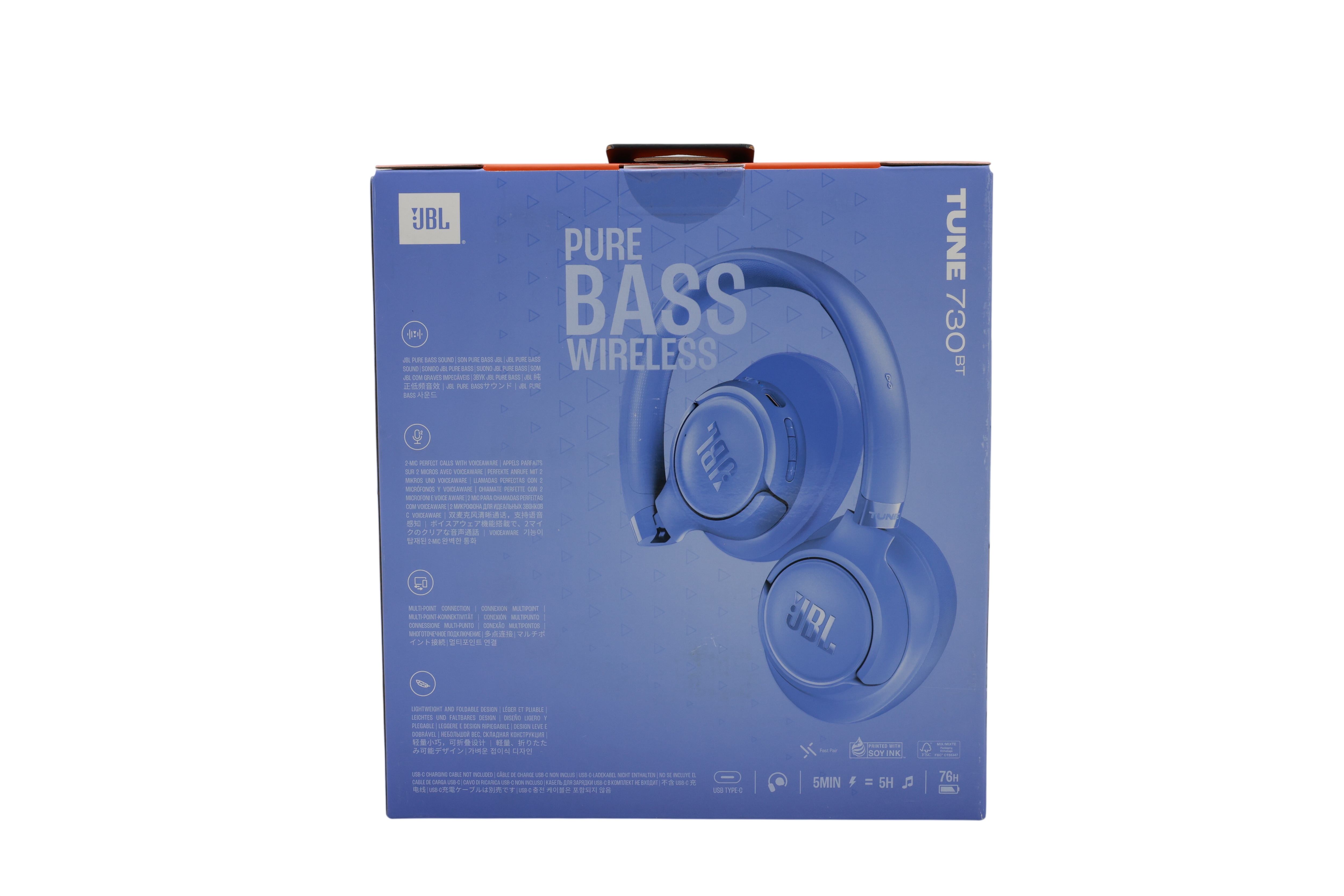 JBL Tune 730BT-hovedtelefoner, nem parring med Android, Windows 10 og 11