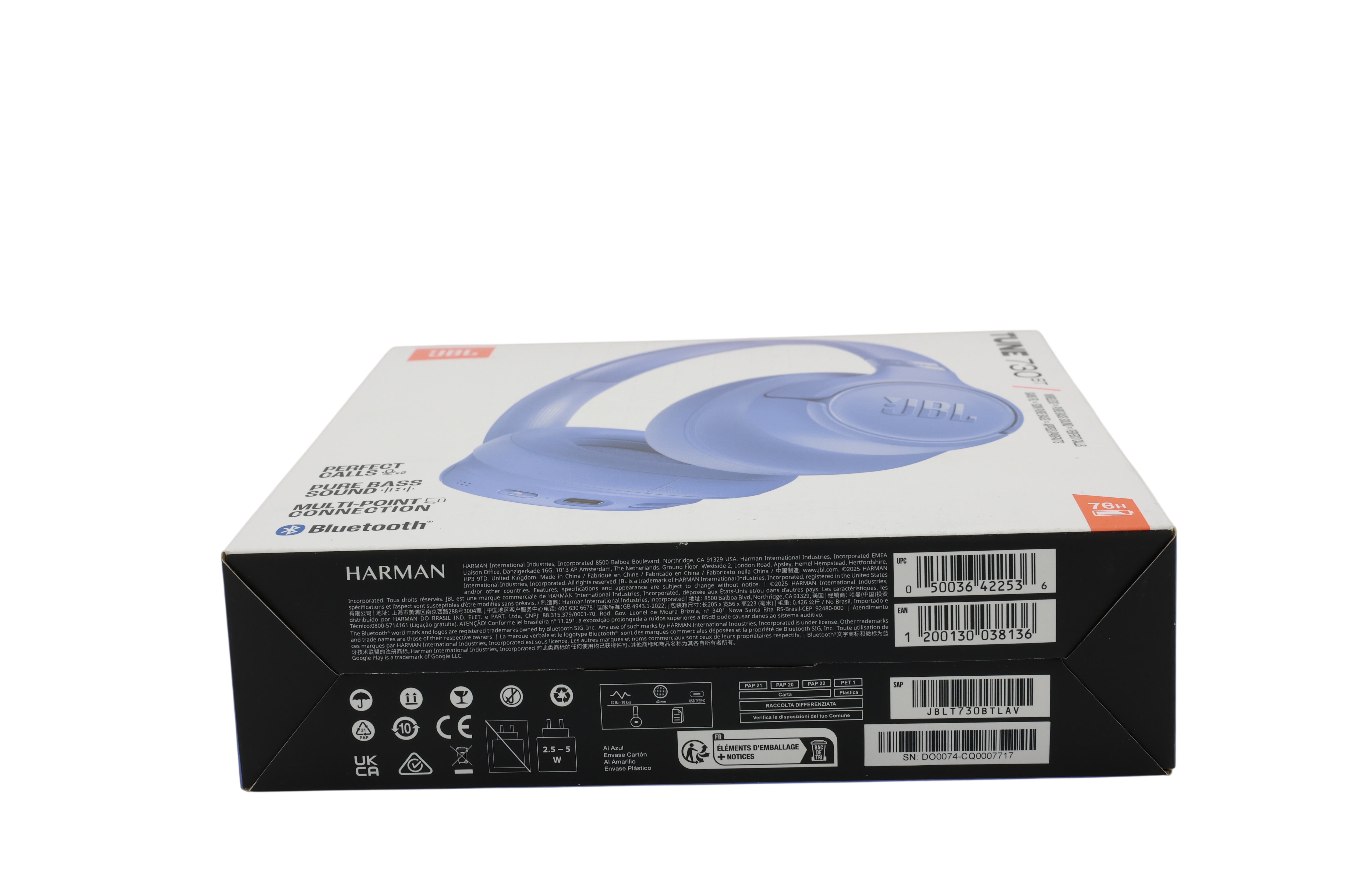 JBL Tune 730BT-hovedtelefoner, nem parring med Android, Windows 10 og 11