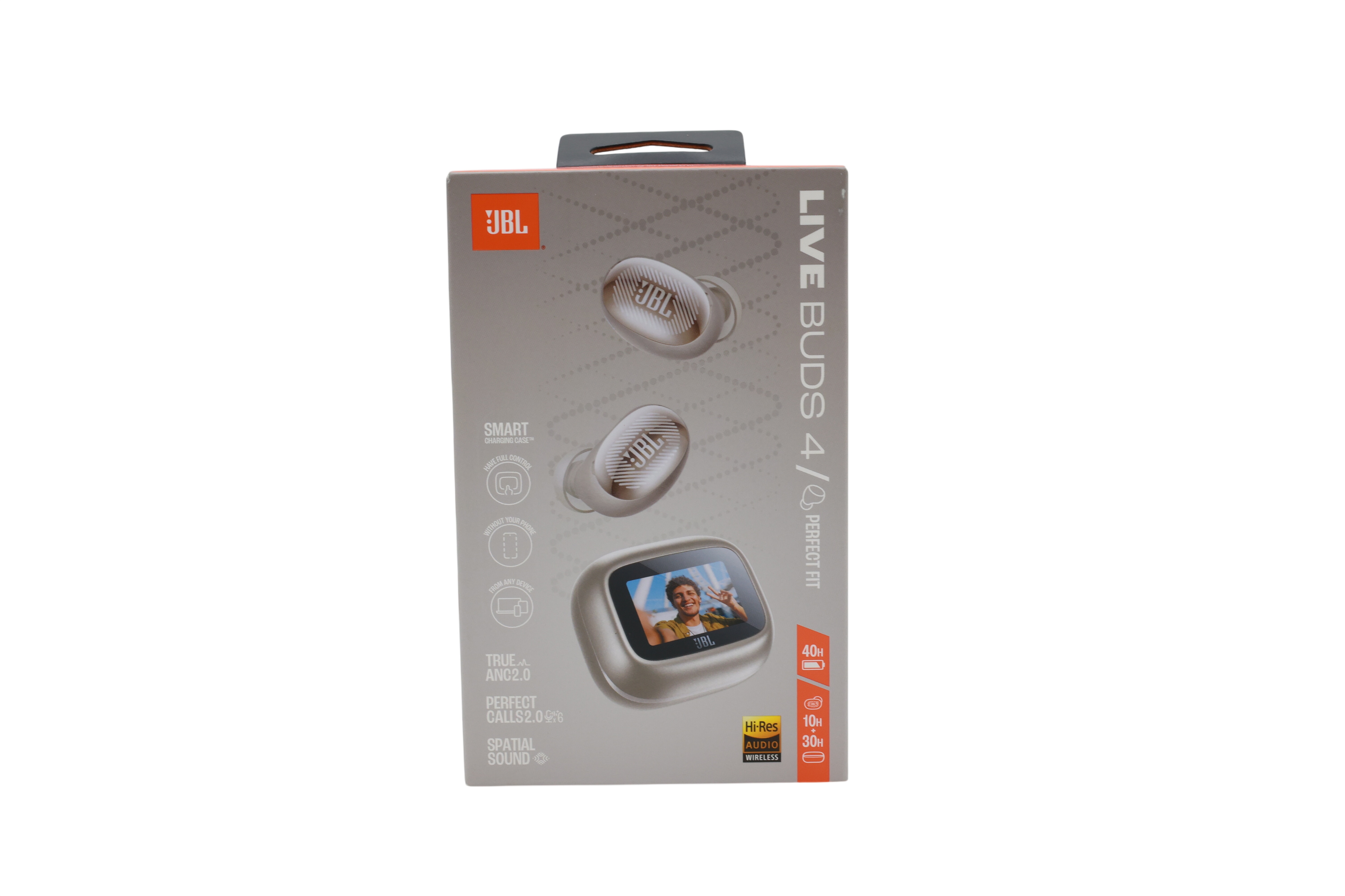 JBL Live Buds 4, trådløse øretelefoner med støjreduktion, champagnefarve