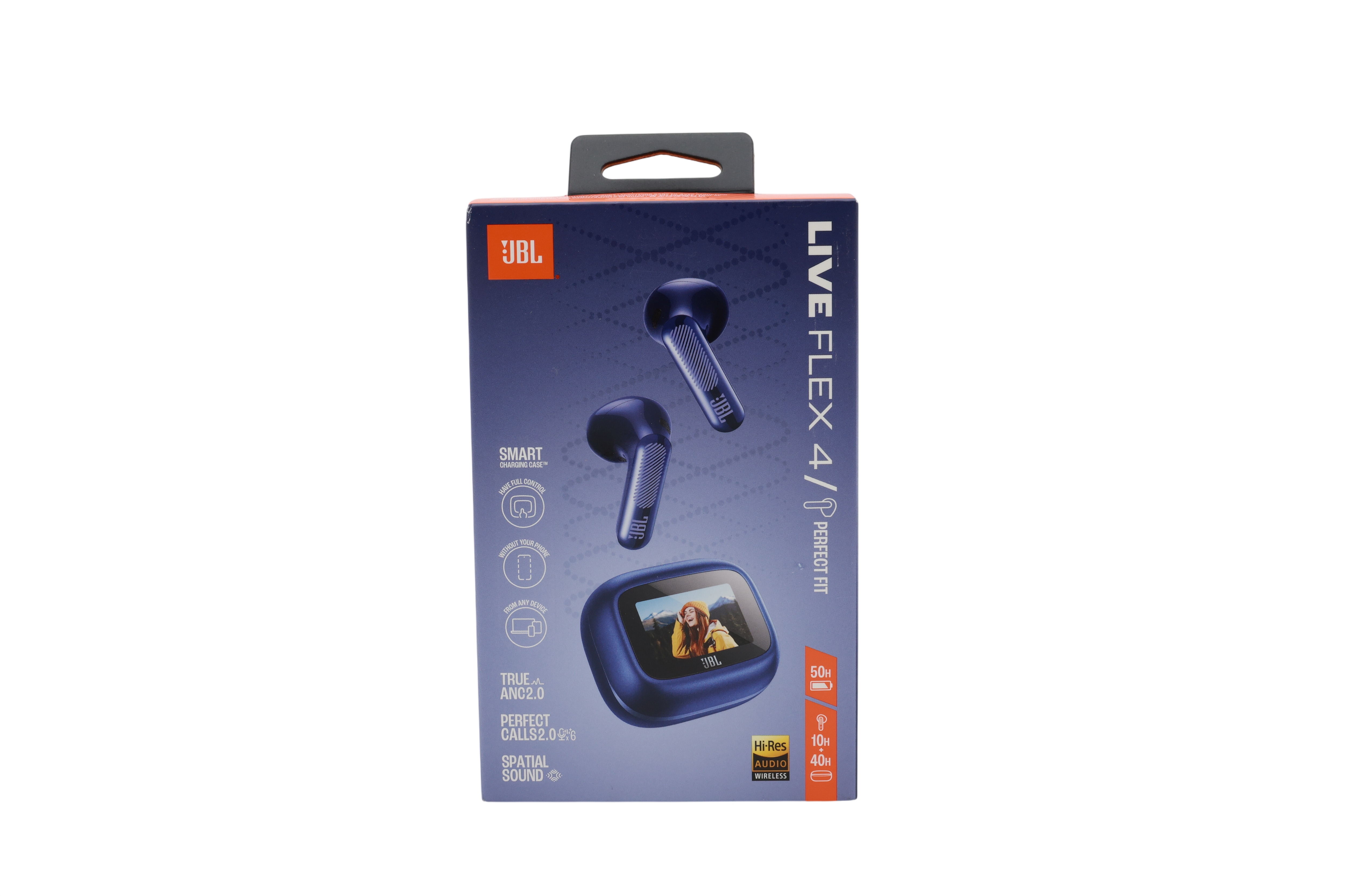 JBL Live Flex 4, trådløse in-ear-hovedtelefoner med Bluetooth, blå