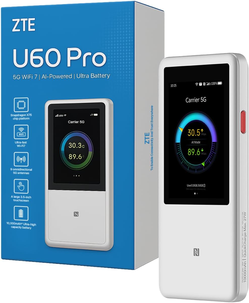 ZTE U60 Pro mobiltelefoner Hotspot-router 4G/5G WiFi – hvid