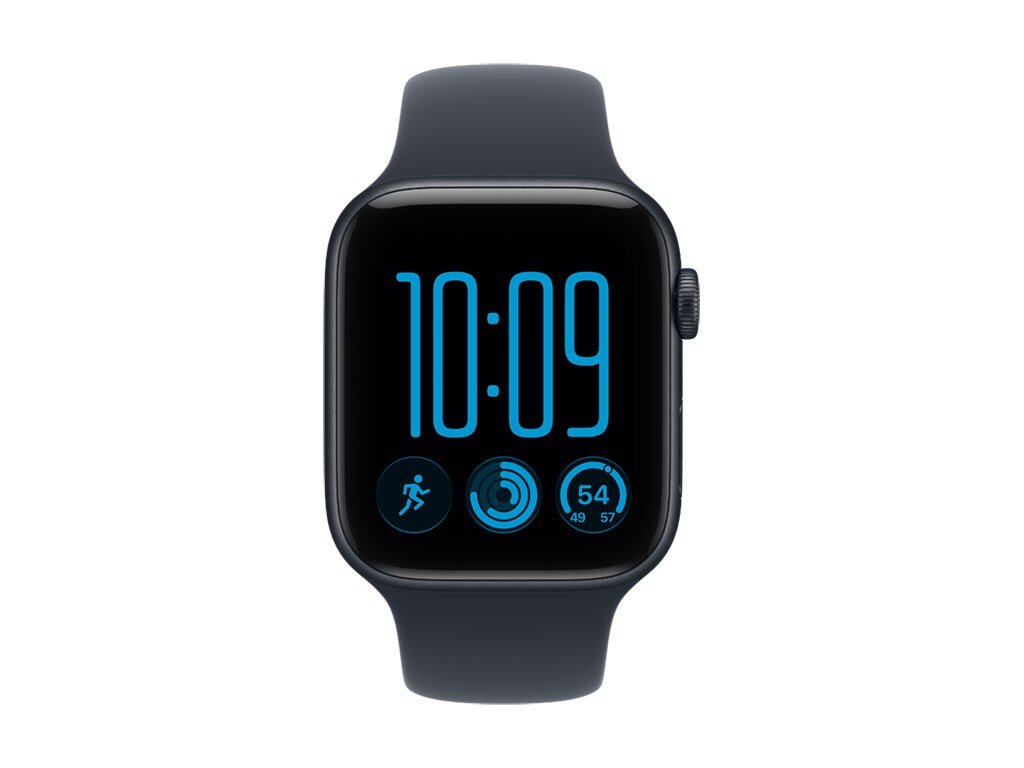 Apple Watch SE 3 Aluminium 44 mm Mitternacht (Sportarmbånd i marineblå) M–L