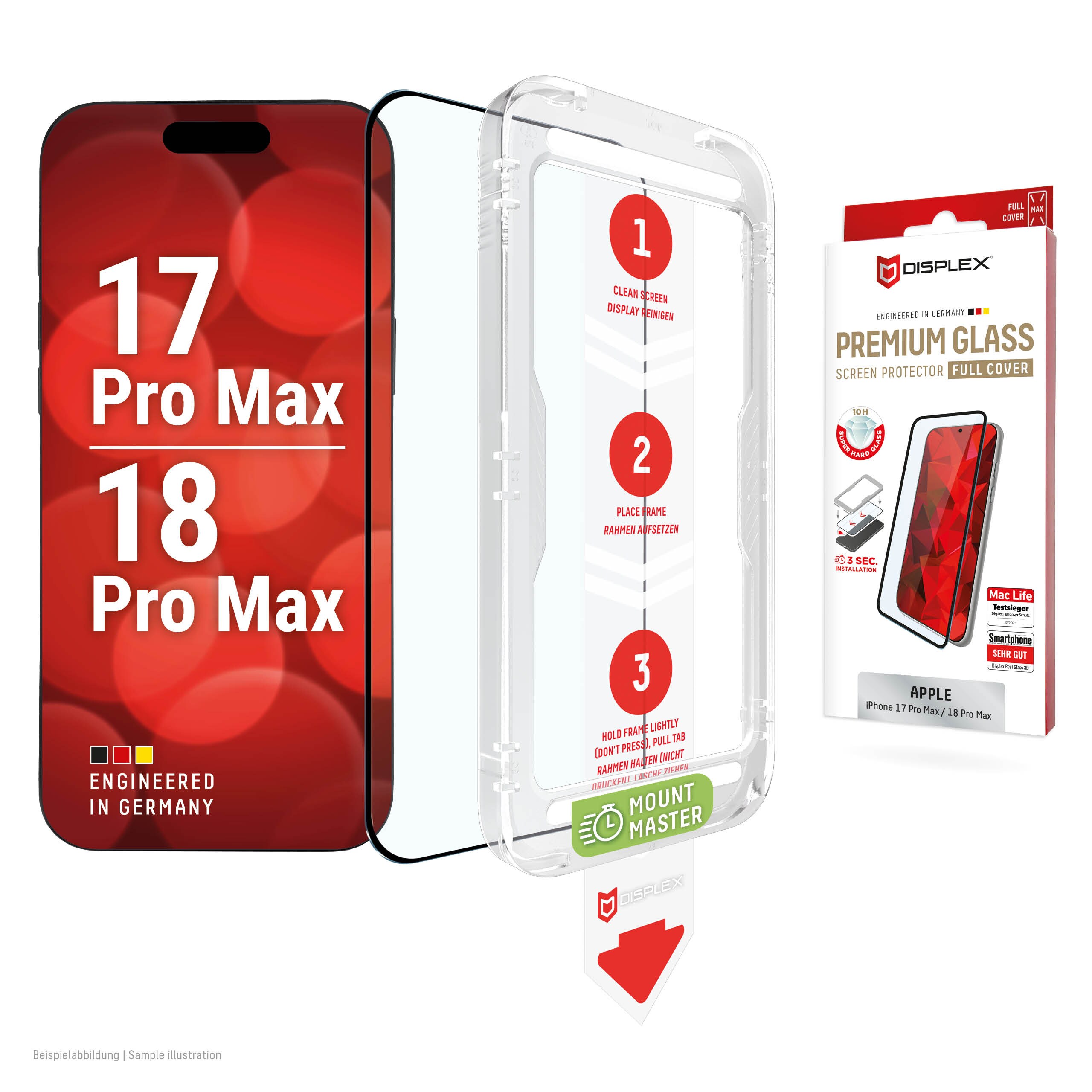 DISPLEX Premium-glas (fuld dækning) til Apple iPhone 18 Pro Max/17 Pro Max
