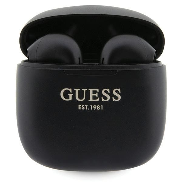 Guess GUTWST26PSK TWS Bluetooth-hovedtelefoner + dockingstation - sort Classic EST-logo